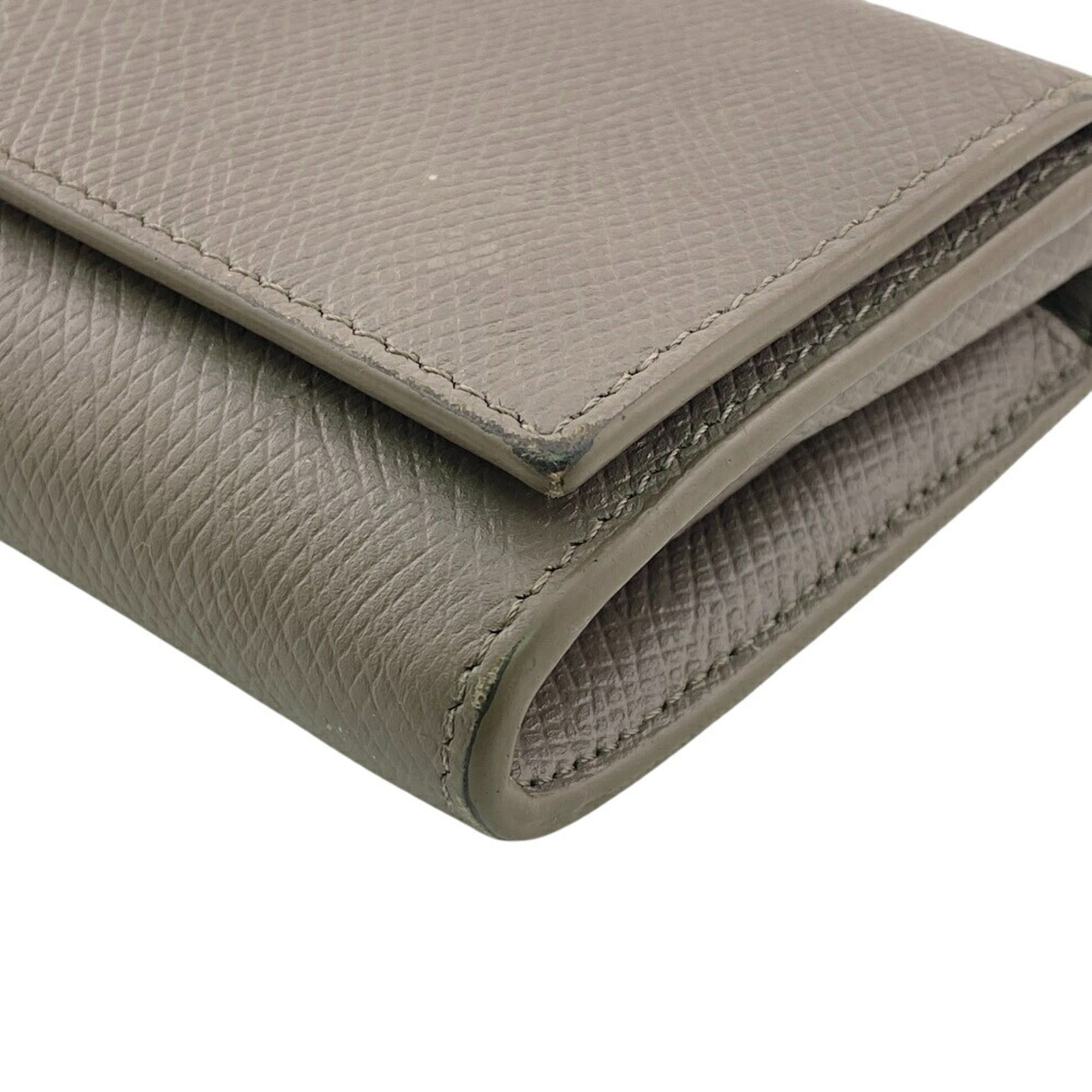 Celine CELINE Large Flap Wallet, Gray, Women's Size ONE SIZE - 4 Thumbnail