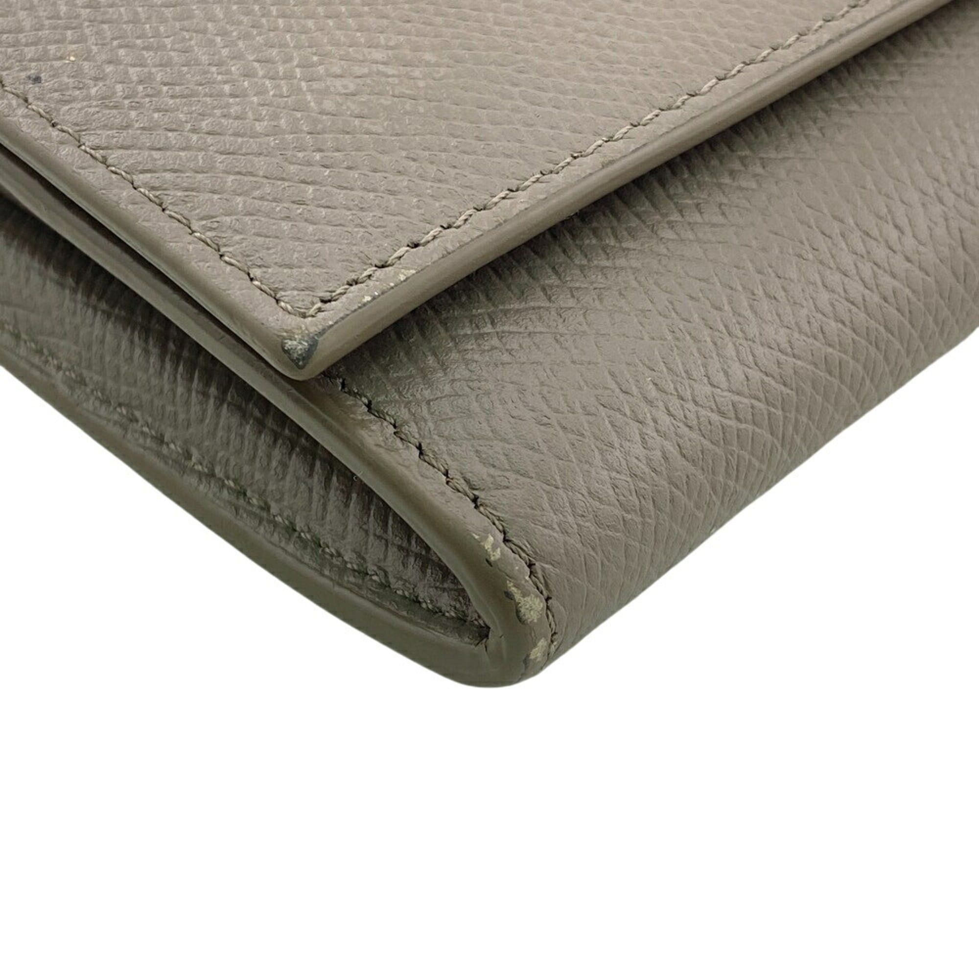 Celine CELINE Large Flap Wallet, Gray, Women's Size ONE SIZE - 3 Thumbnail