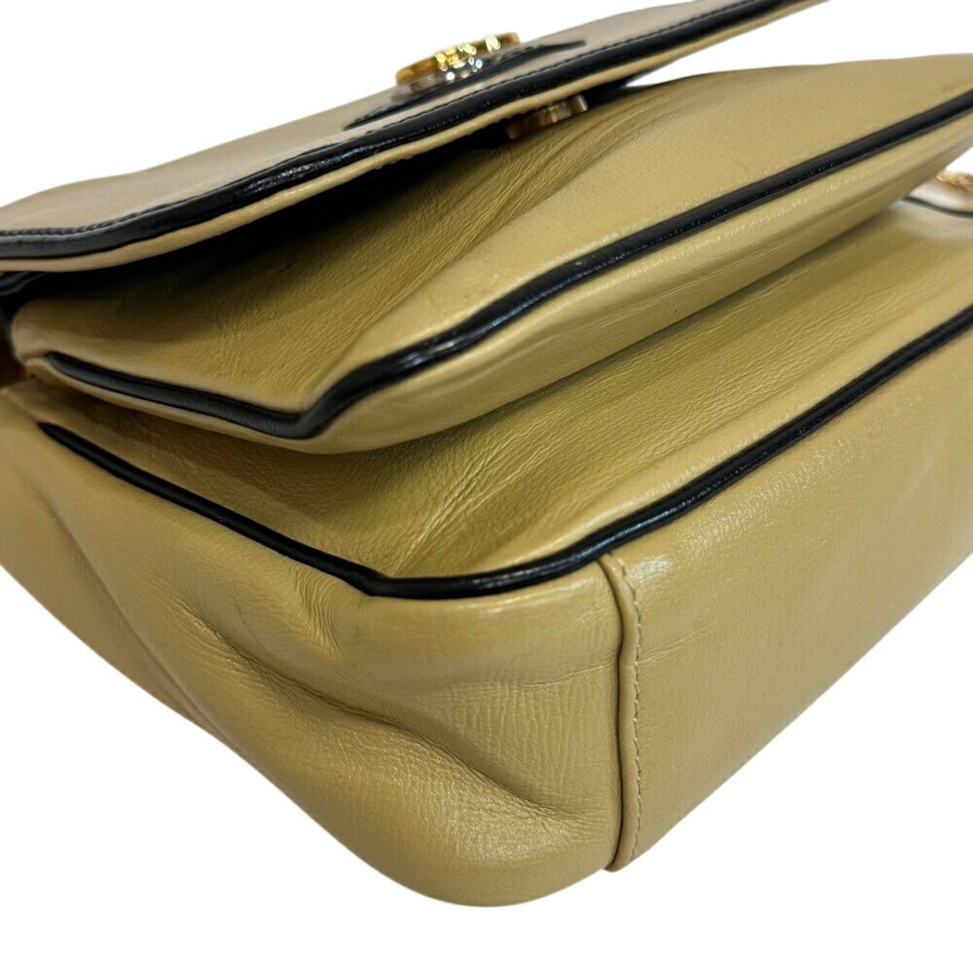 Gucci GUCCI 576423 Chain Handbag Flap Interlocking G Shoulder Bag Beige Size ONE SIZE - 4 Thumbnail