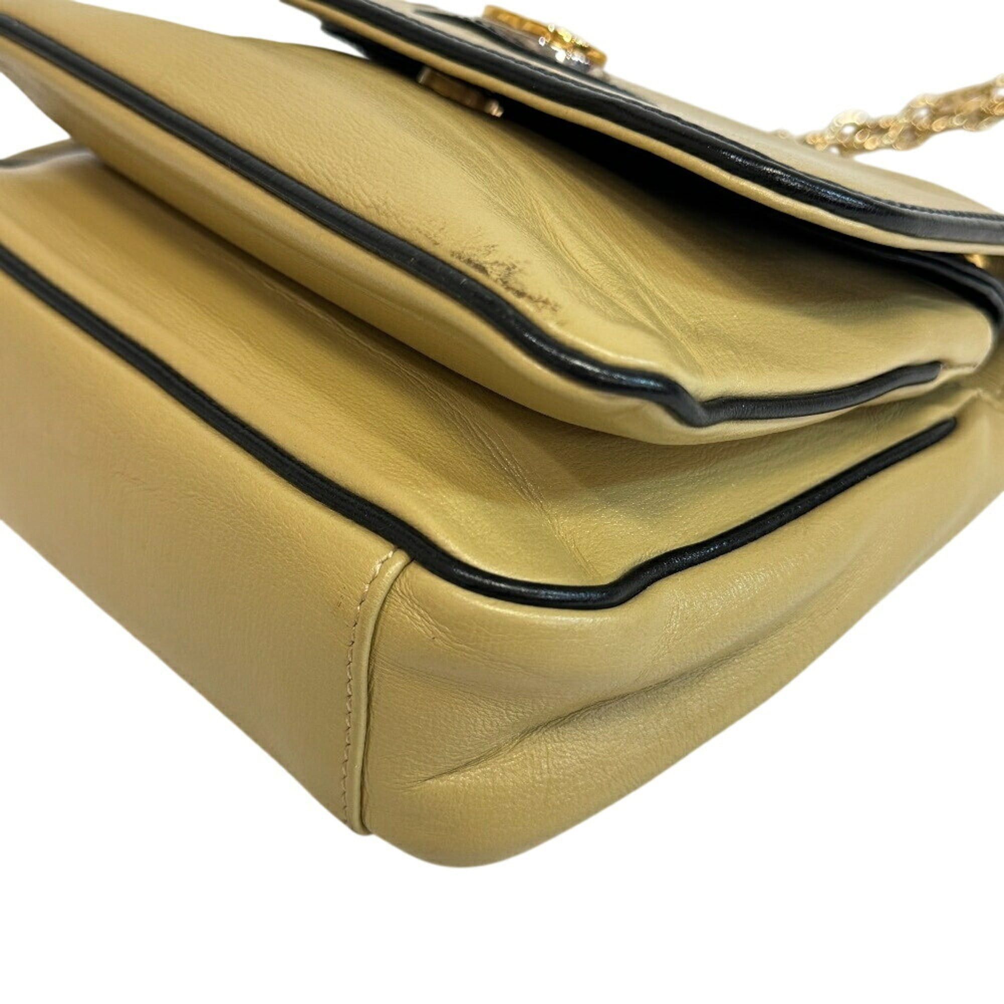 Gucci GUCCI 576423 Chain Handbag Flap Interlocking G Shoulder Bag Beige Size ONE SIZE - 3 Thumbnail
