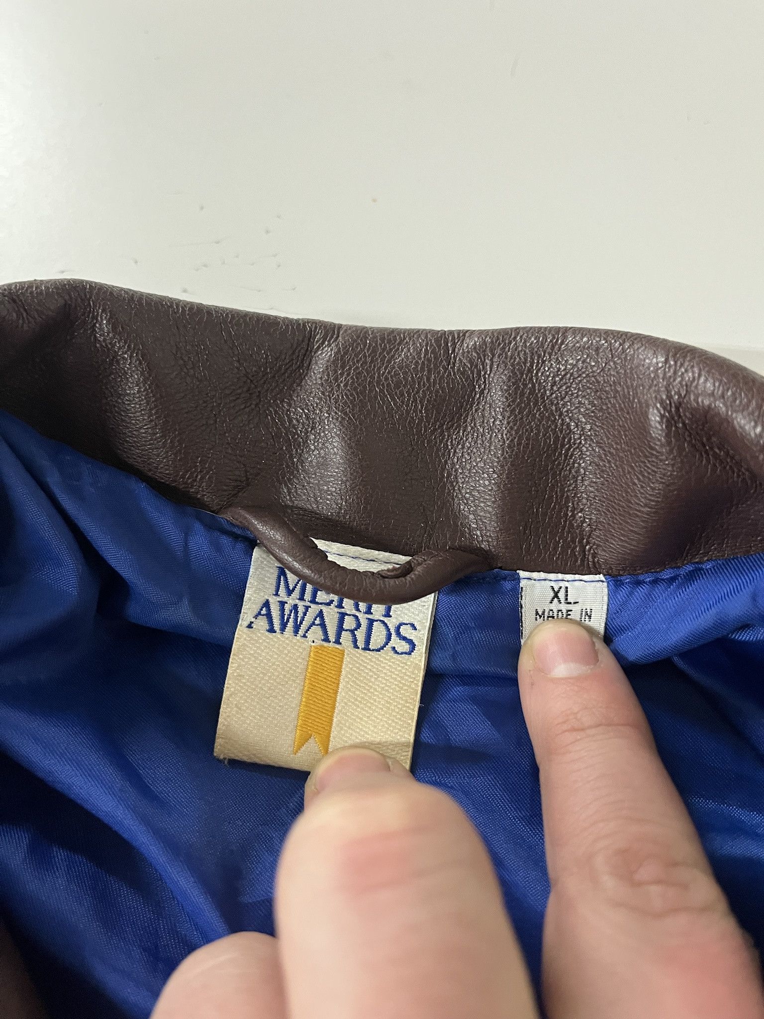 Leather × Vintage Vintage 1990s Maroon Genuine Leather Jacket Size XL Size US XL / EU 56 / 4 - 2 Thumbnail