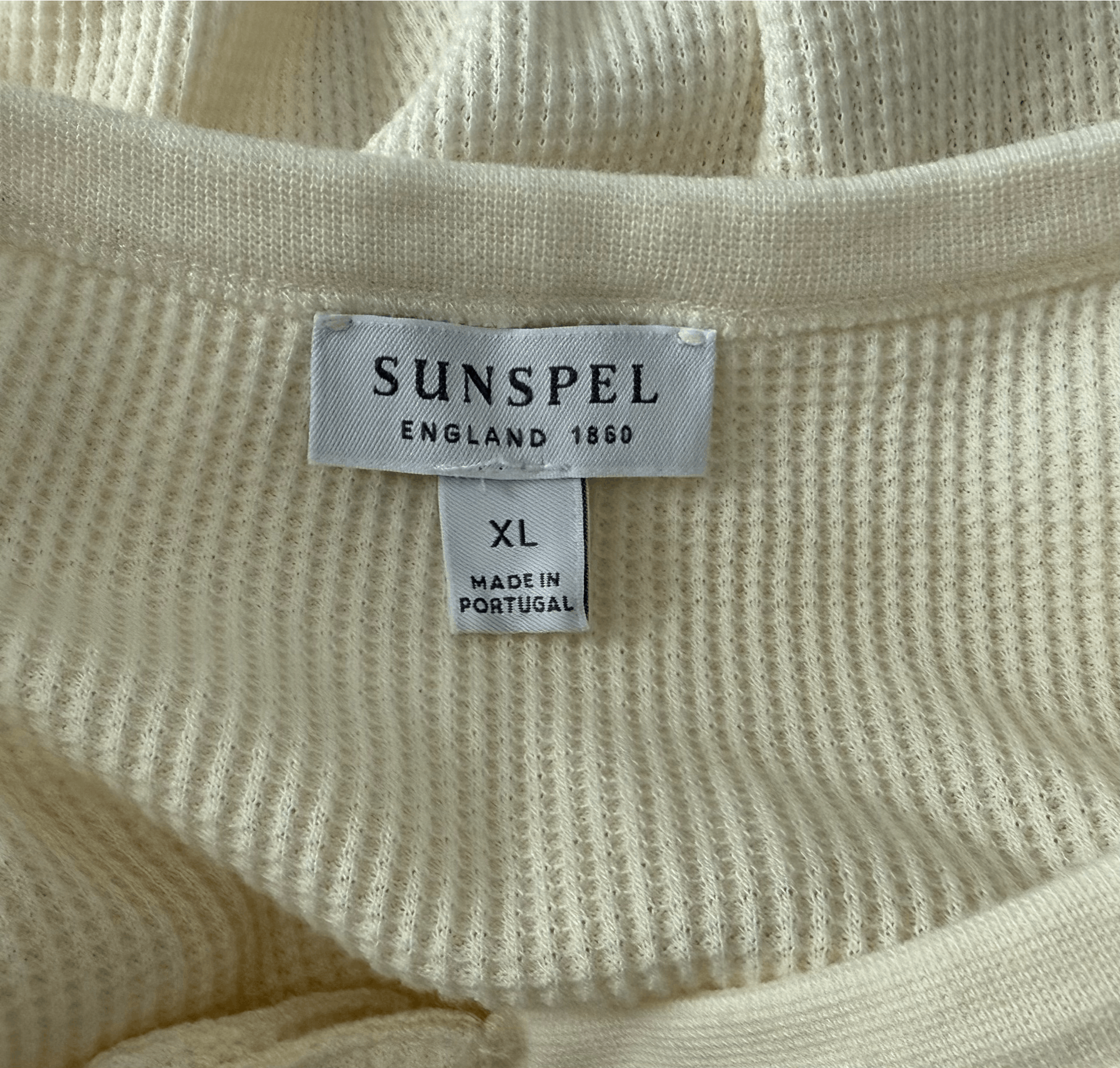Sunspel Sunspel Beige Cotton Waffle Henley XL Size US XL / EU 56 / 4 - 3 Thumbnail