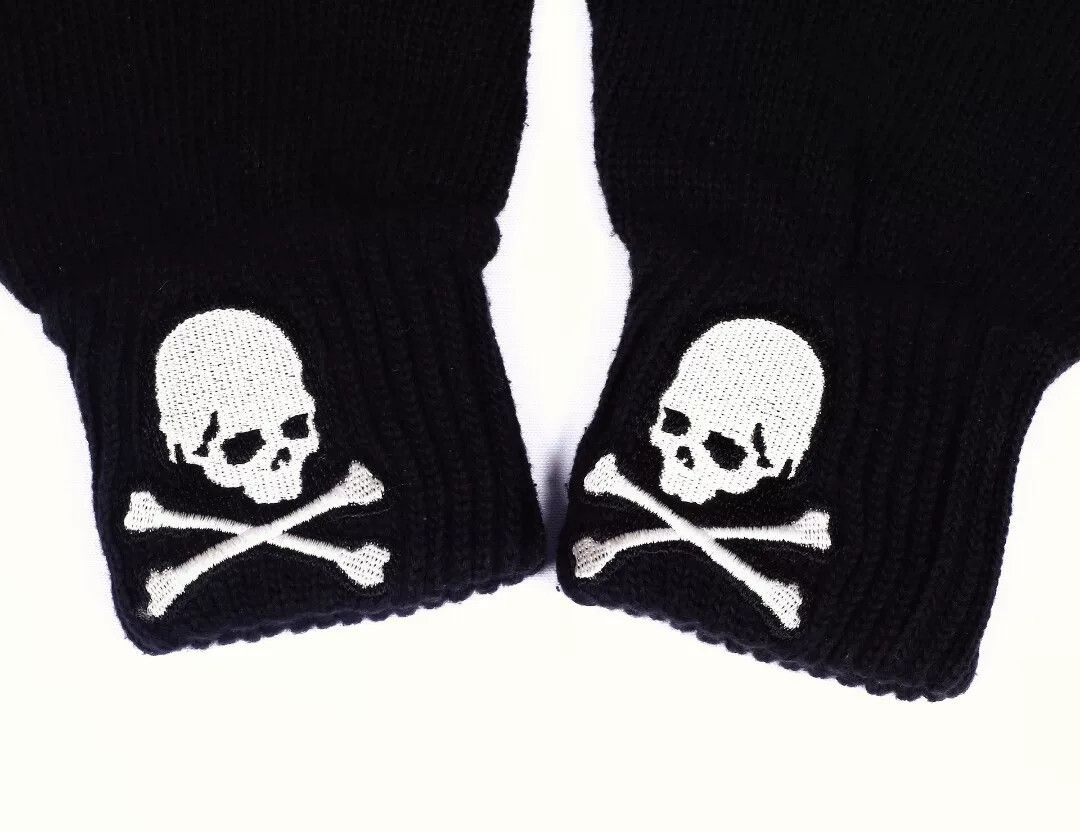 Mastermind Japan mastermind Japan Skull Embroidery Fingerless Gloves Size ONE SIZE - 3 Thumbnail