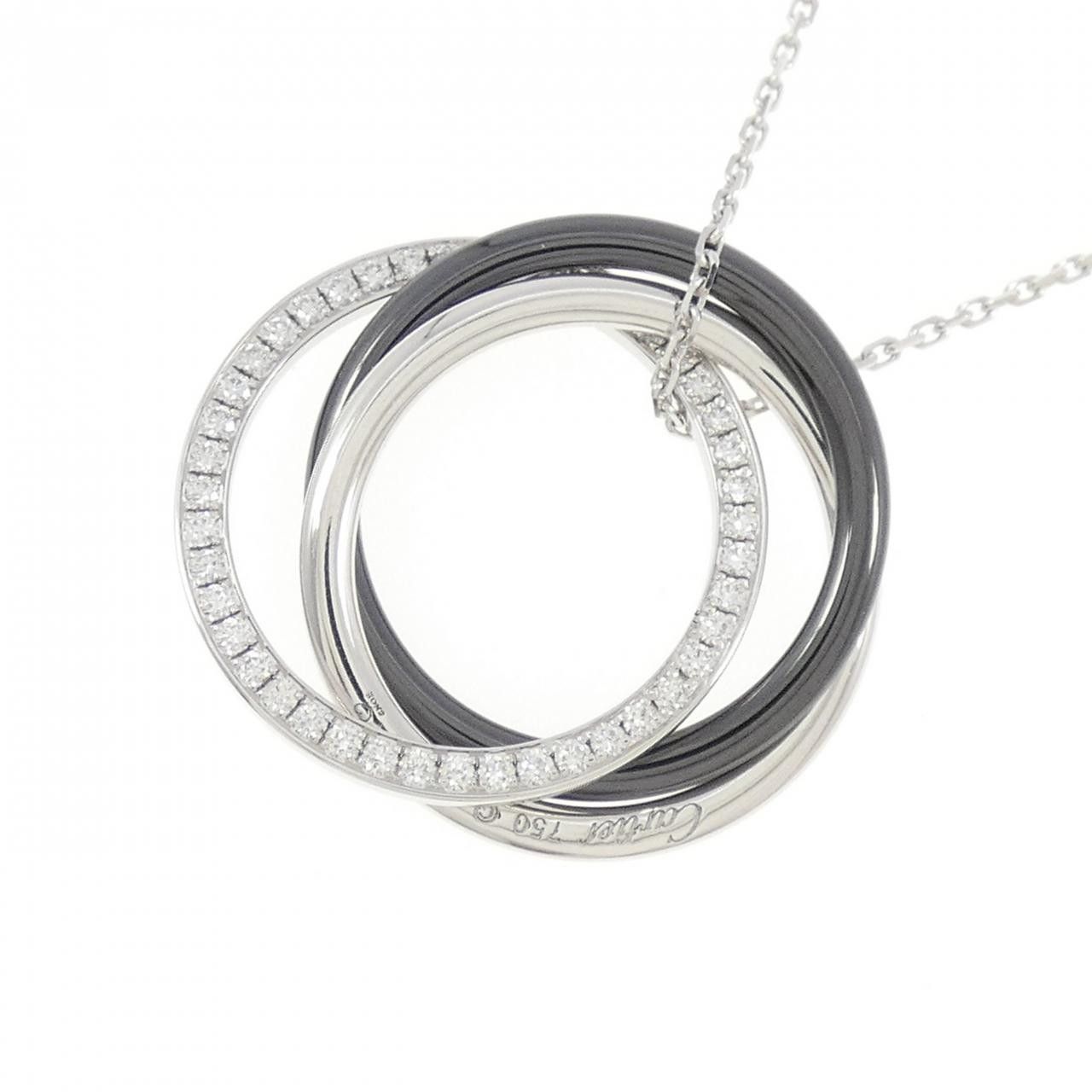 Cartier Cartier Cartier Trinity Black&White 750 White Gold Ceramic Diamond Necklace Precious Metal Necklace DUTY FREE for USA Size ONE SIZE - 3 Thumbnail