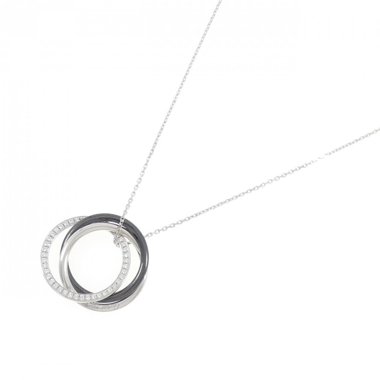 Cartier Cartier Cartier Trinity Black&White 750 White Gold Ceramic Diamond Necklace Precious Metal Necklace DUTY FREE for USA Size ONE SIZE - 2 Thumbnail