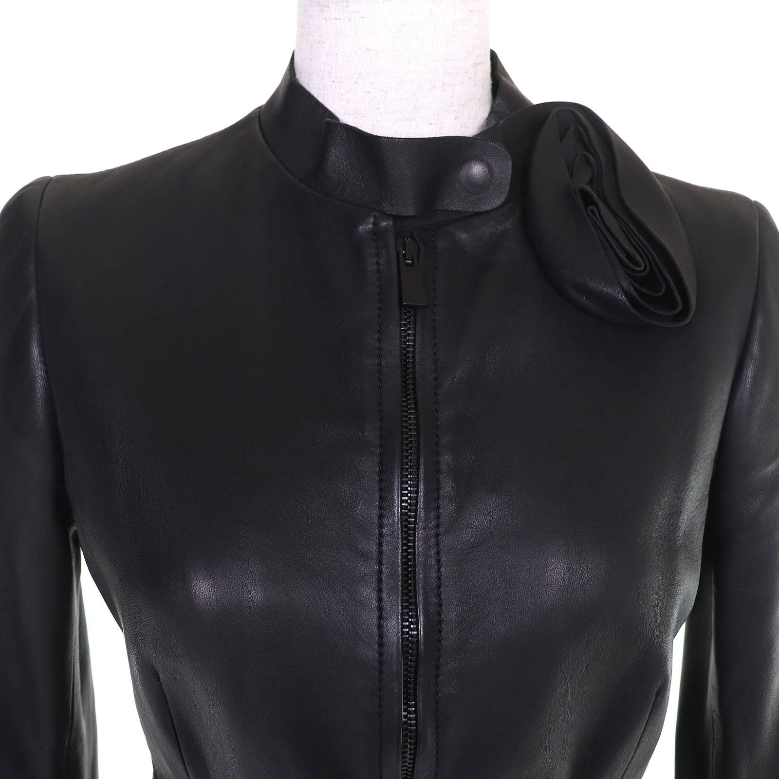 Valentino Valentino Valentino Rose motif lambskin leather jacket Leather Outerwear DBC2P0B0 DUTY FREE for USA Size ONE SIZE - 4 Thumbnail