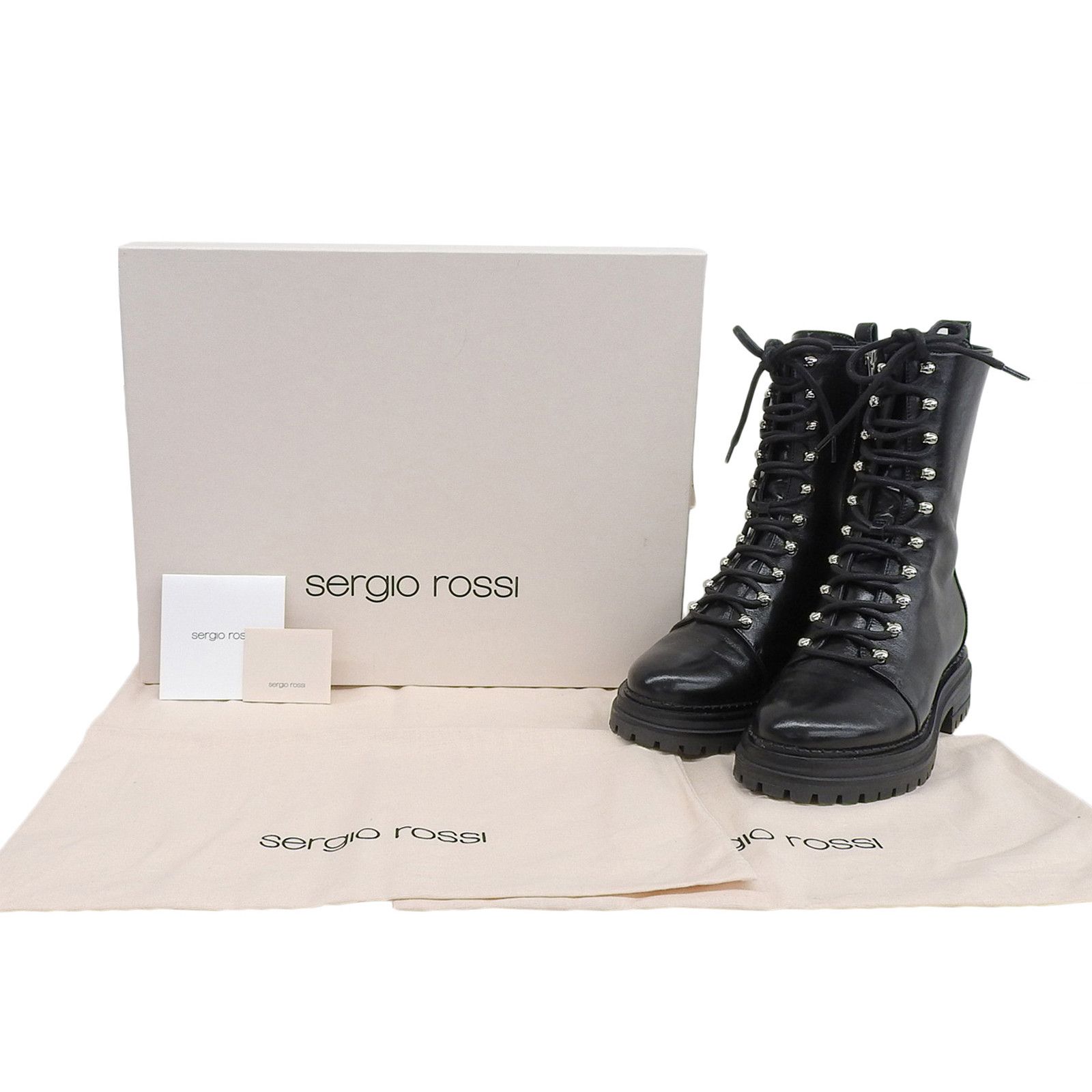 Other Other Sergio Rossi SR JOAN Leather Boots Leather Shoes DUTY FREE for USA Size ONE SIZE - 2 Thumbnail