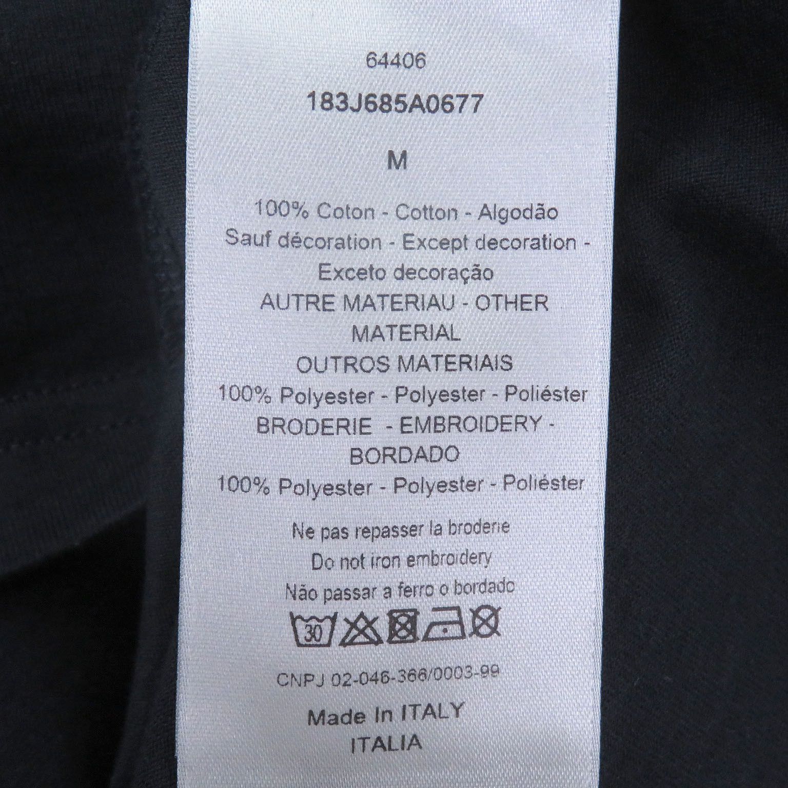 Dior Dior Dior Cotton T-shirt Textile T-Shirts 183J685A0677 DUTY FREE for USA Size ONE SIZE - 6 Thumbnail