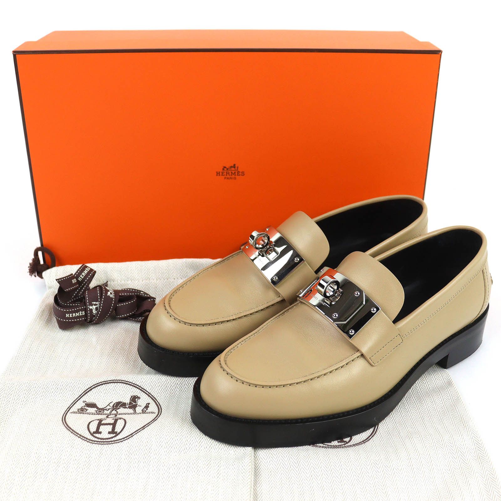 Hermes Hermes Hermès Kelly Buckle Leather Loafers 37.5 Leather Shoes DUTY FREE for USA Size ONE SIZE - 2 Thumbnail
