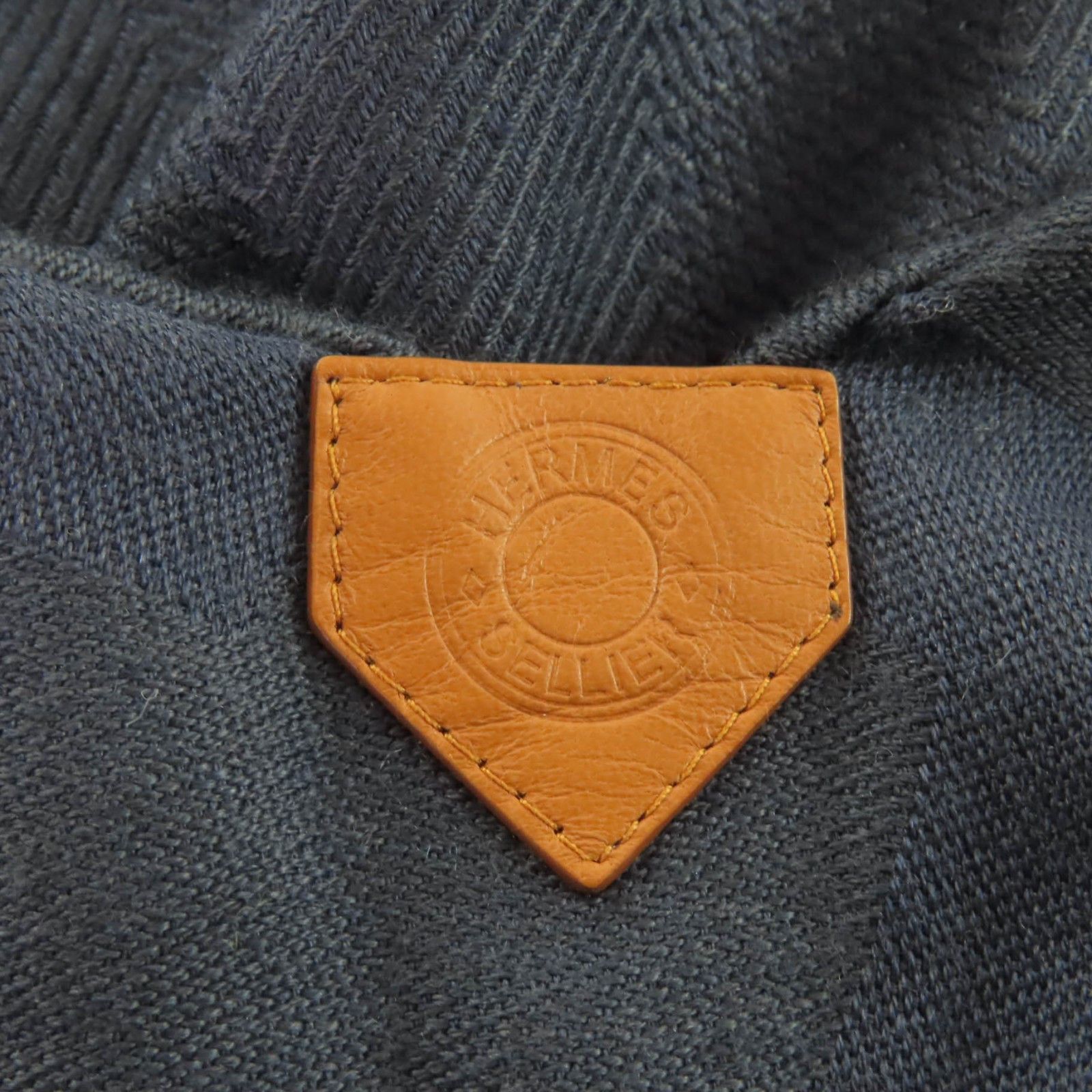 Hermes Hermes Hermès Exlibris Leather Cashmere Poncho Textile Outerwear DUTY FREE for USA Size ONE SIZE - 7 Thumbnail