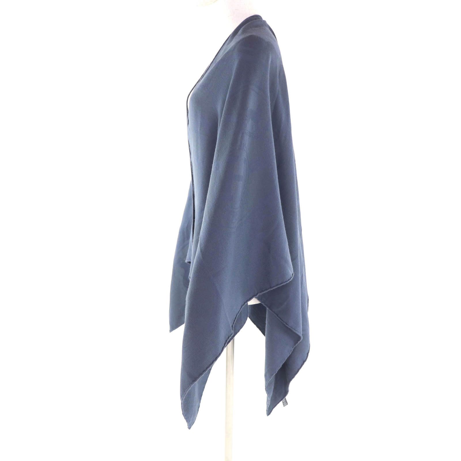 Hermes Hermes Hermès Exlibris Leather Cashmere Poncho Textile Outerwear DUTY FREE for USA Size ONE SIZE - 2 Thumbnail