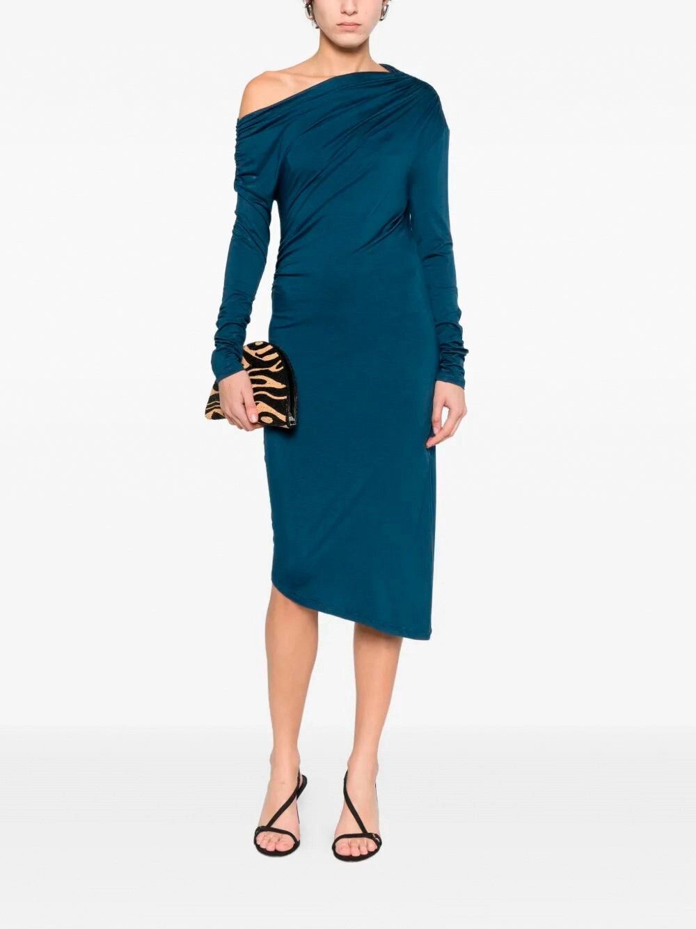 Patrizia Pepe Asymmetrical Midi Dress Size L / US 10 / IT 46 - 2 Thumbnail