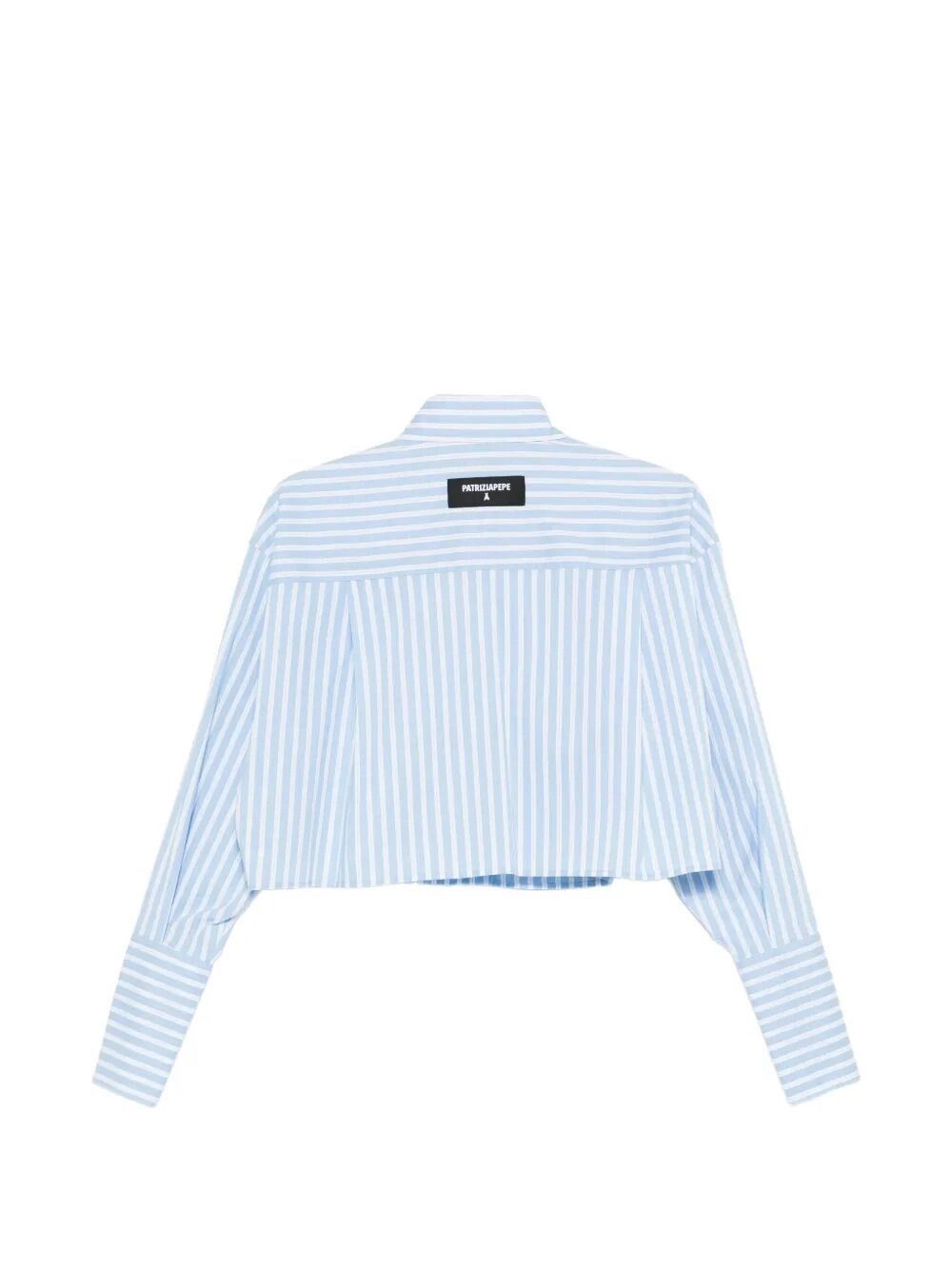 Patrizia Pepe Striped Cropped Shirt Size M / US 6-8 / IT 42-44 - 2 Thumbnail