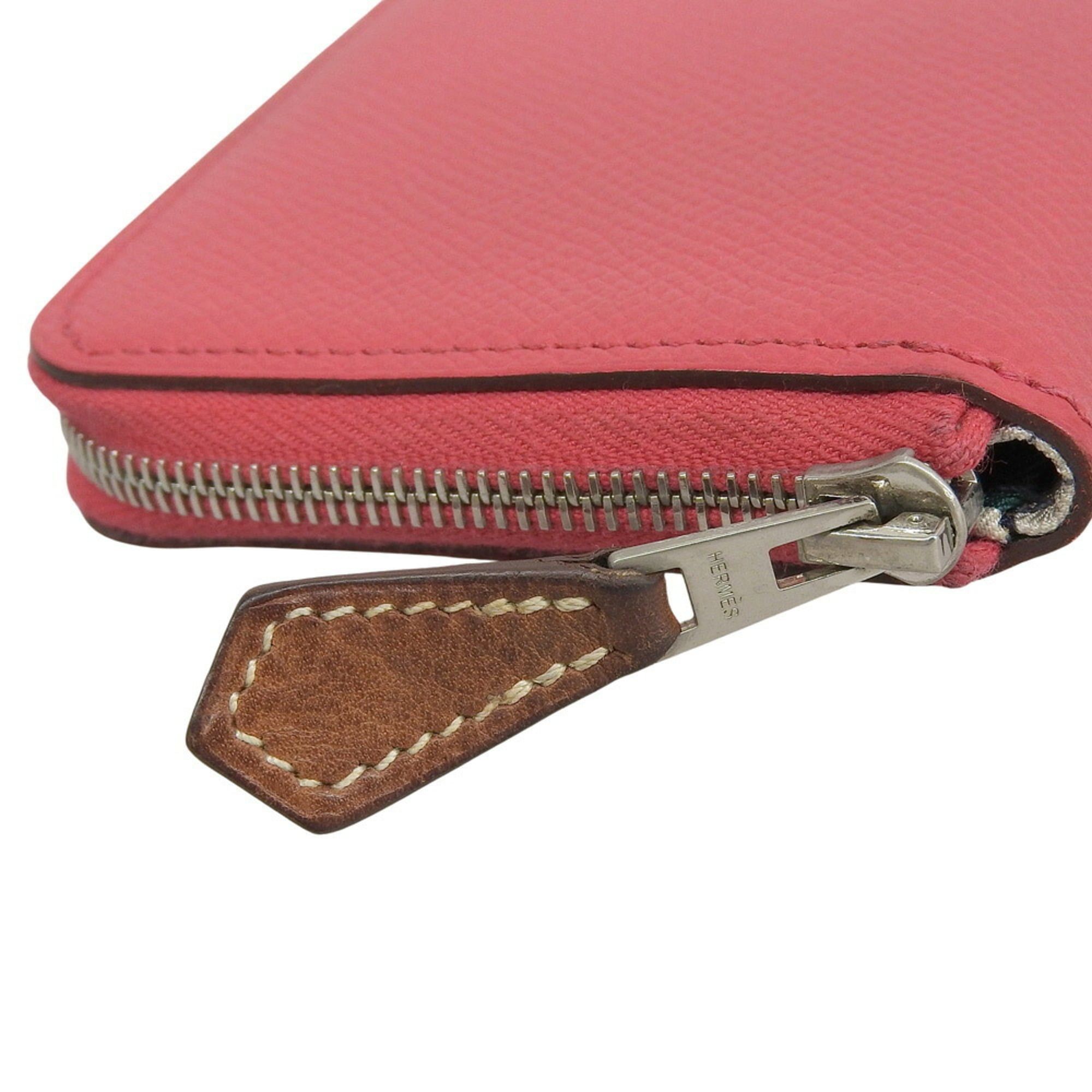 Hermes Hermes Azap Silkin Compact Mini A Engraved Coin Case Purse Epson Pink Size ONE SIZE - 7 Thumbnail