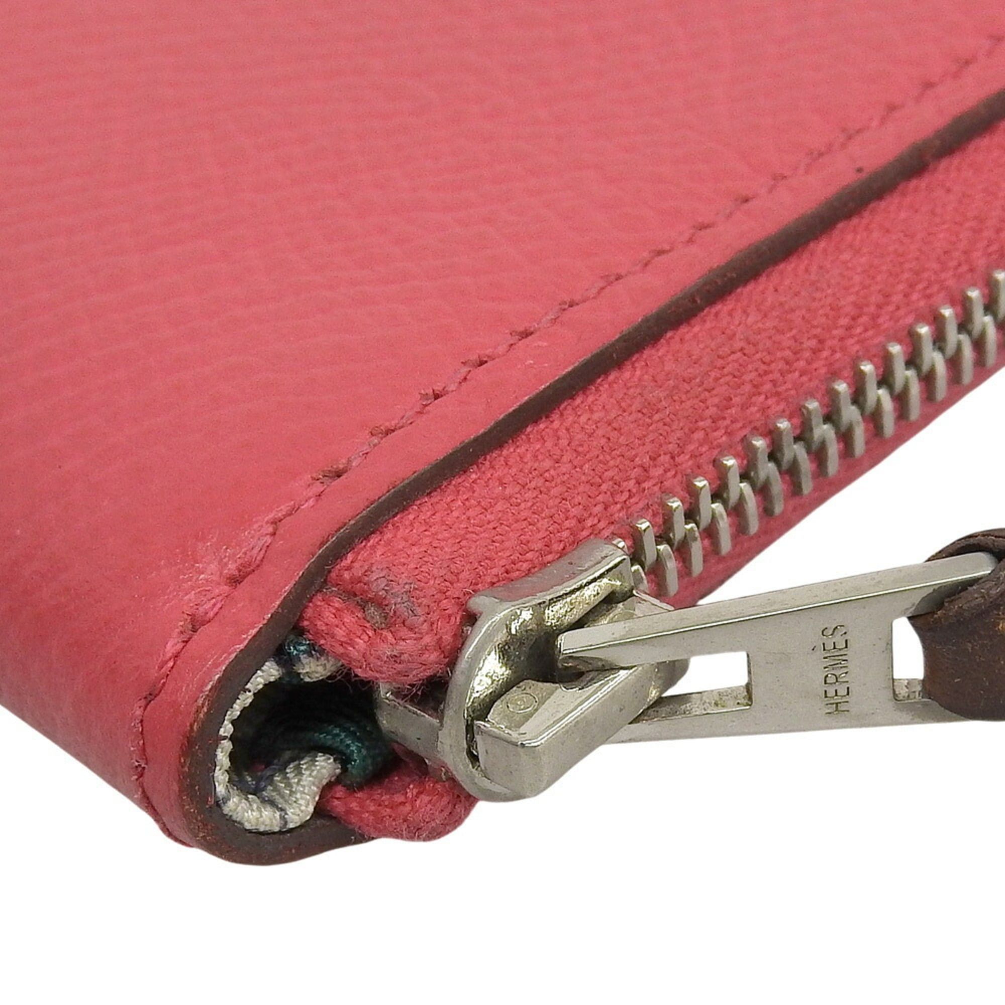 Hermes Hermes Azap Silkin Compact Mini A Engraved Coin Case Purse Epson Pink Size ONE SIZE - 6 Thumbnail