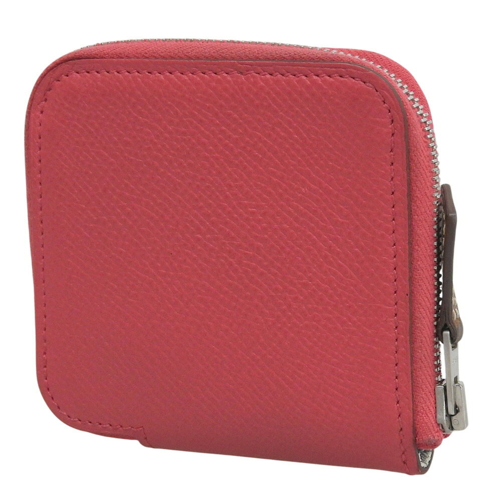 Hermes Hermes Azap Silkin Compact Mini A Engraved Coin Case Purse Epson Pink Size ONE SIZE - 2 Thumbnail