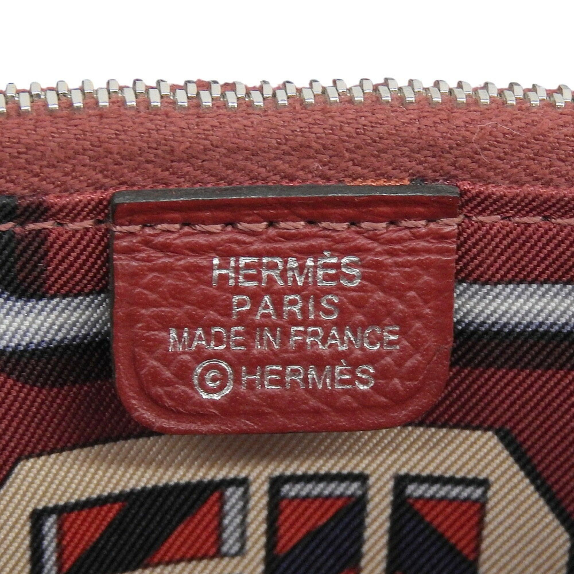Hermes Hermes Azap Silkin Compact X Stamped Round Coin Case Epson Red Size ONE SIZE - 10 Thumbnail
