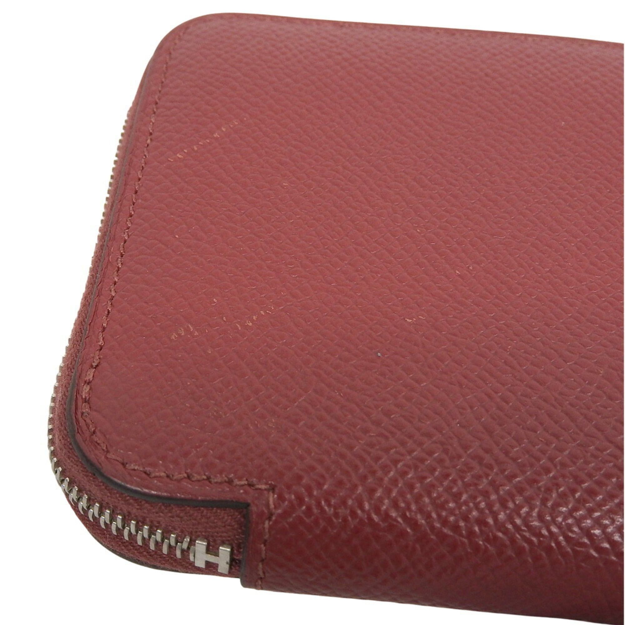 Hermes Hermes Azap Silkin Compact X Stamped Round Coin Case Epson Red Size ONE SIZE - 5 Thumbnail