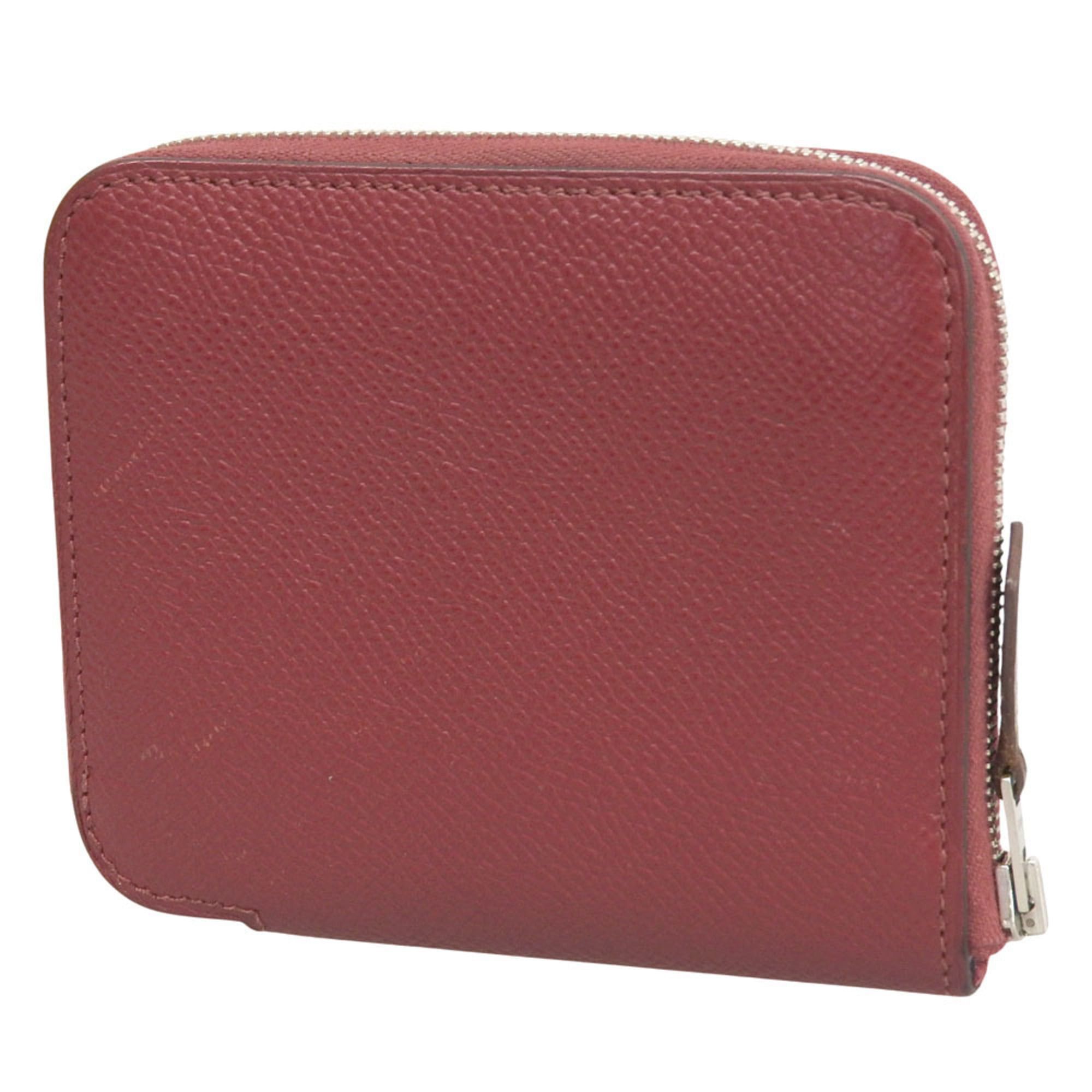 Hermes Hermes Azap Silkin Compact X Stamped Round Coin Case Epson Red Size ONE SIZE - 2 Thumbnail