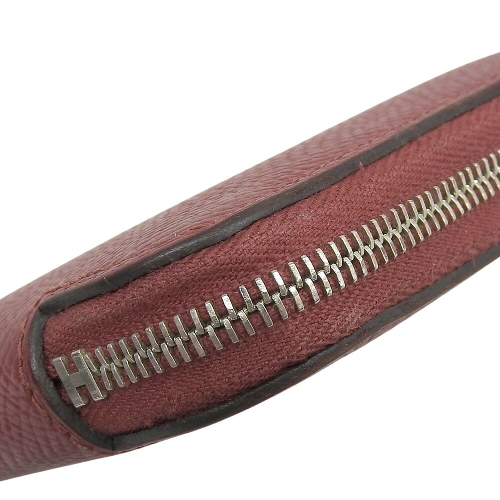 Hermes Hermes Azap Silkin Compact X Stamped Round Coin Case Epson Red Size ONE SIZE - 6 Thumbnail