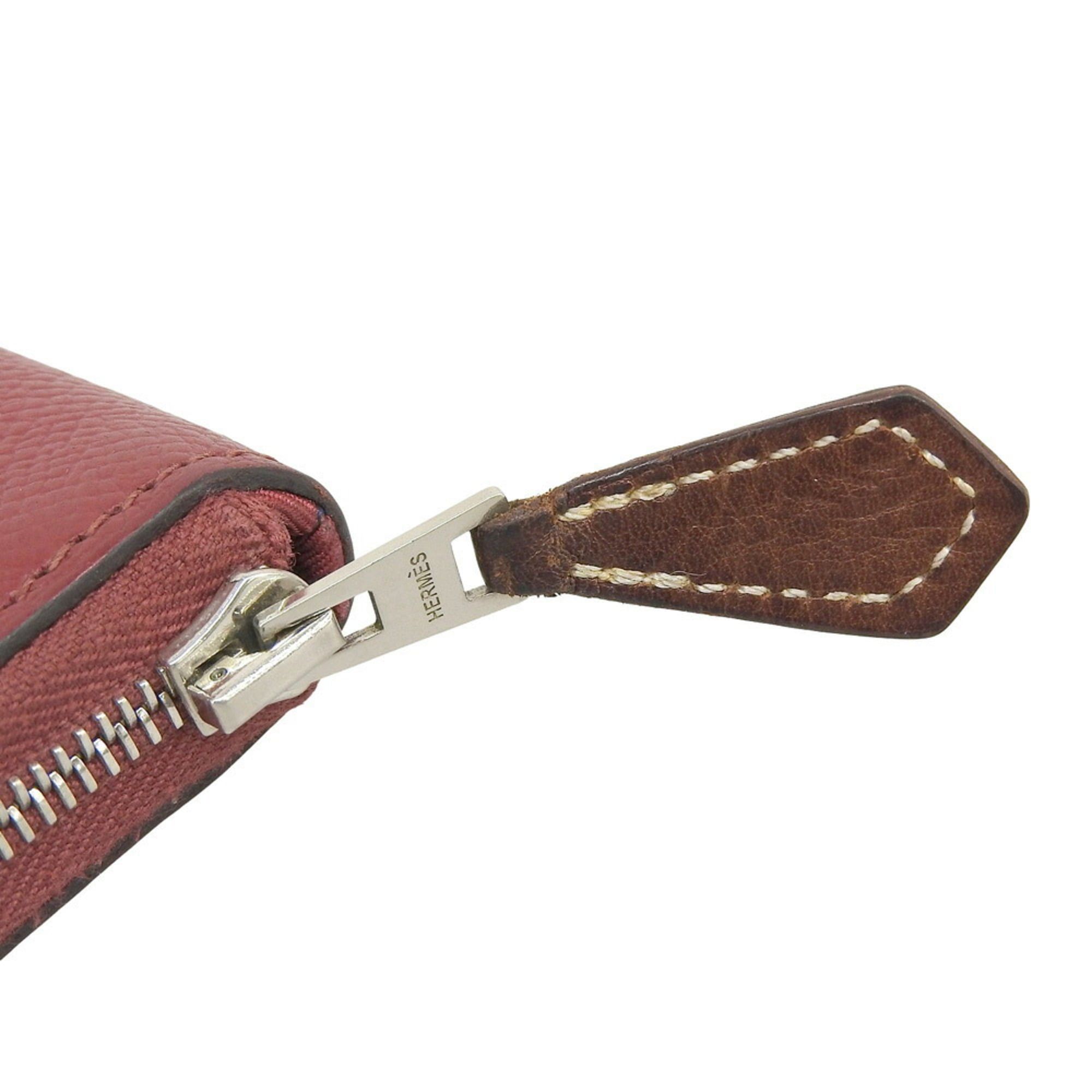 Hermes Hermes Azap Silkin Compact X Stamped Round Coin Case Epson Red Size ONE SIZE - 7 Thumbnail