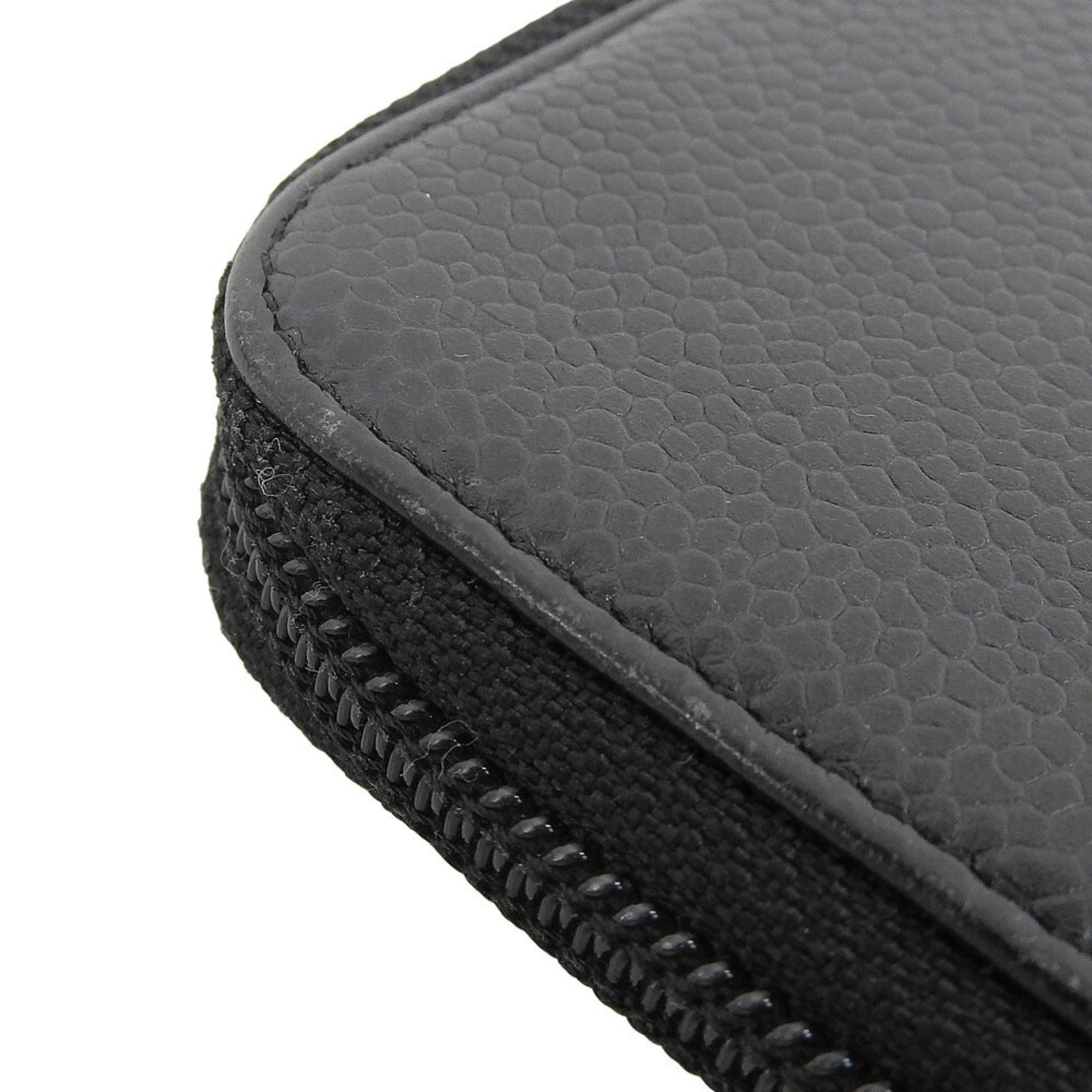 Chanel CHANEL No. 9 Coco Mark Round Long Wallet Caviar Skin Black Size ONE SIZE - 8 Thumbnail