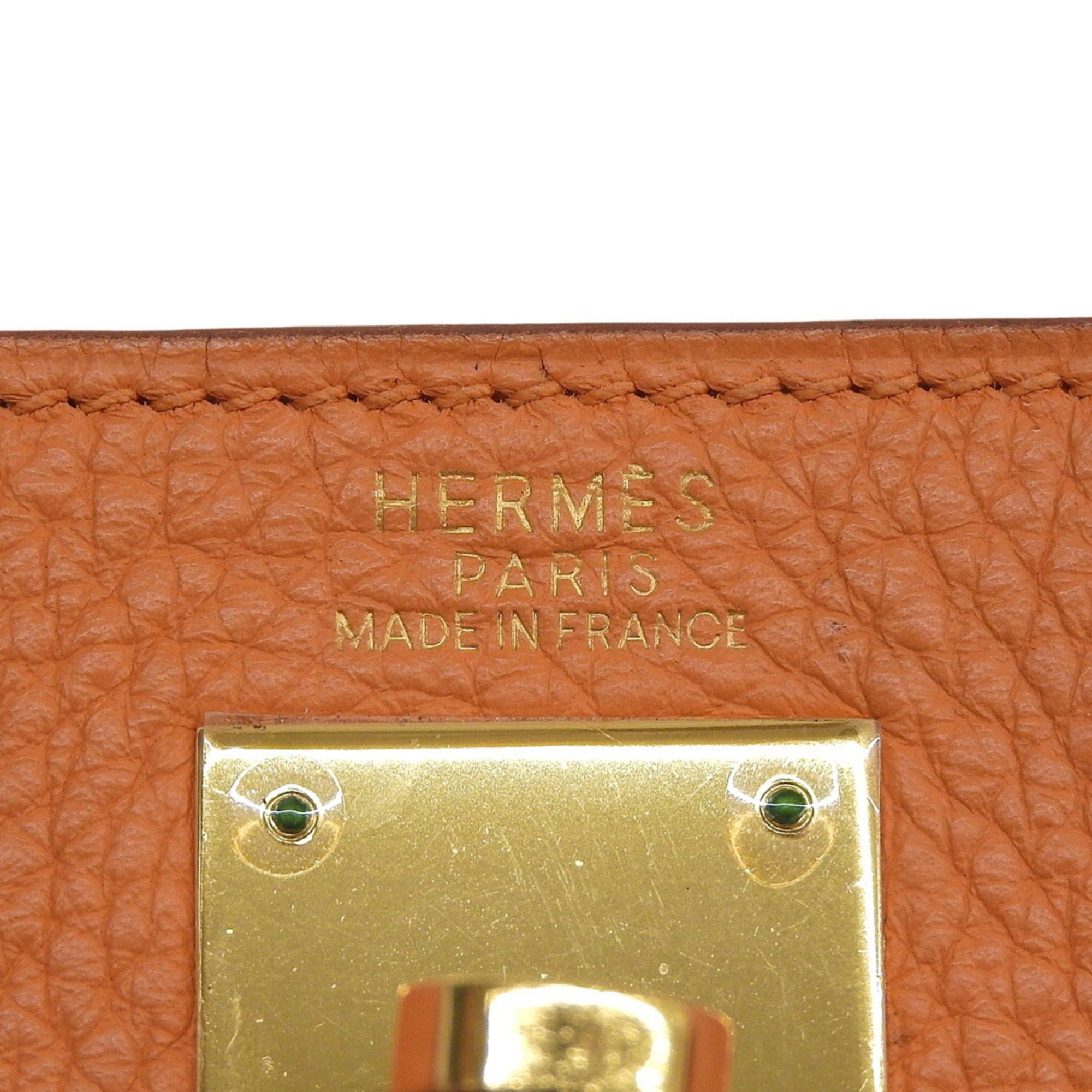 Hermes Hermes Kelly 32, inside stitching, F stamp, bag, Taurillon Clemence, orange Size ONE SIZE - 10 Thumbnail