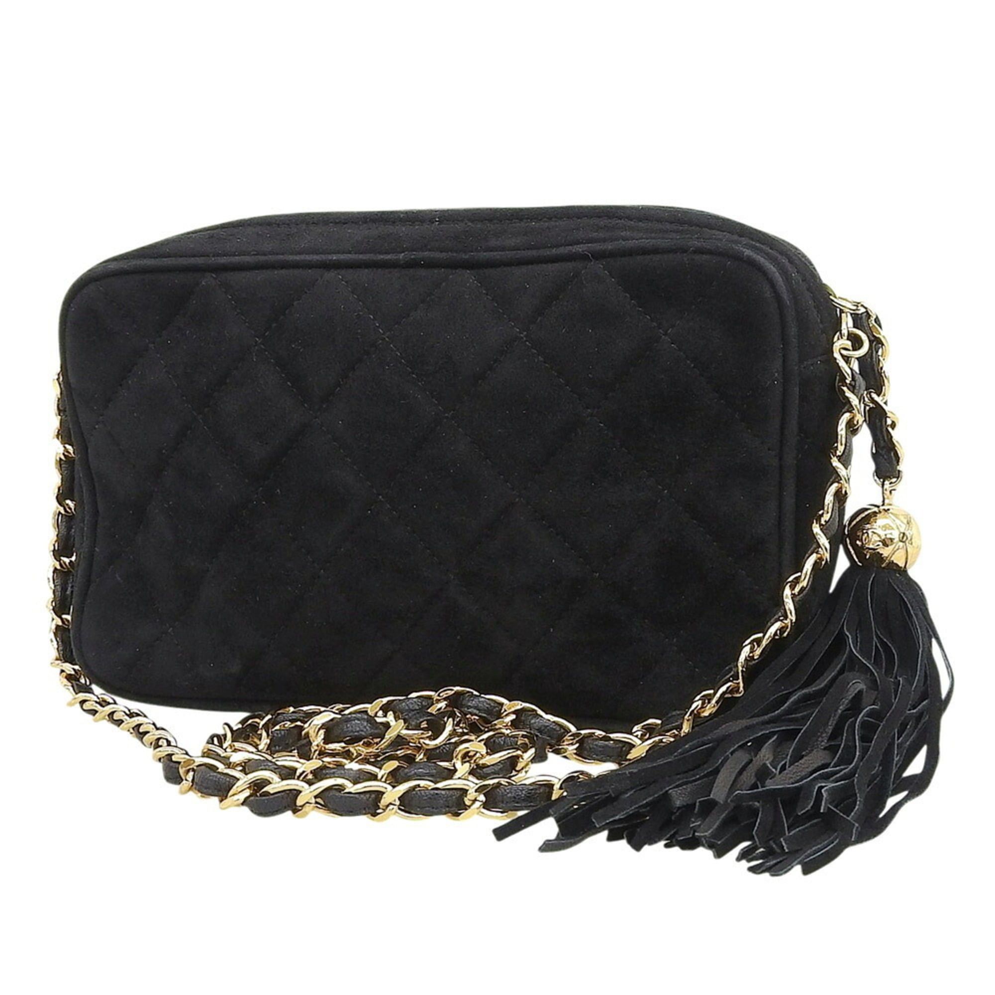 Chanel CHANEL No. 3 Coco Mark Chain Shoulder Bag Suede Black Size ONE SIZE - 2 Thumbnail