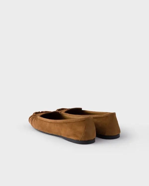 Prada Prada Suede Ballerina Flat Shoes in Brown Size US 10 / IT 40 - 2 Thumbnail