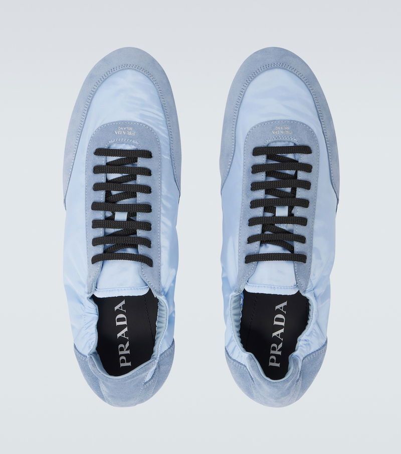 Prada LIMITED TIME OFFER Collapse Re-Nylon and suede elasticized sneakers in blue Size US 10 / EU 43 - 3 Thumbnail
