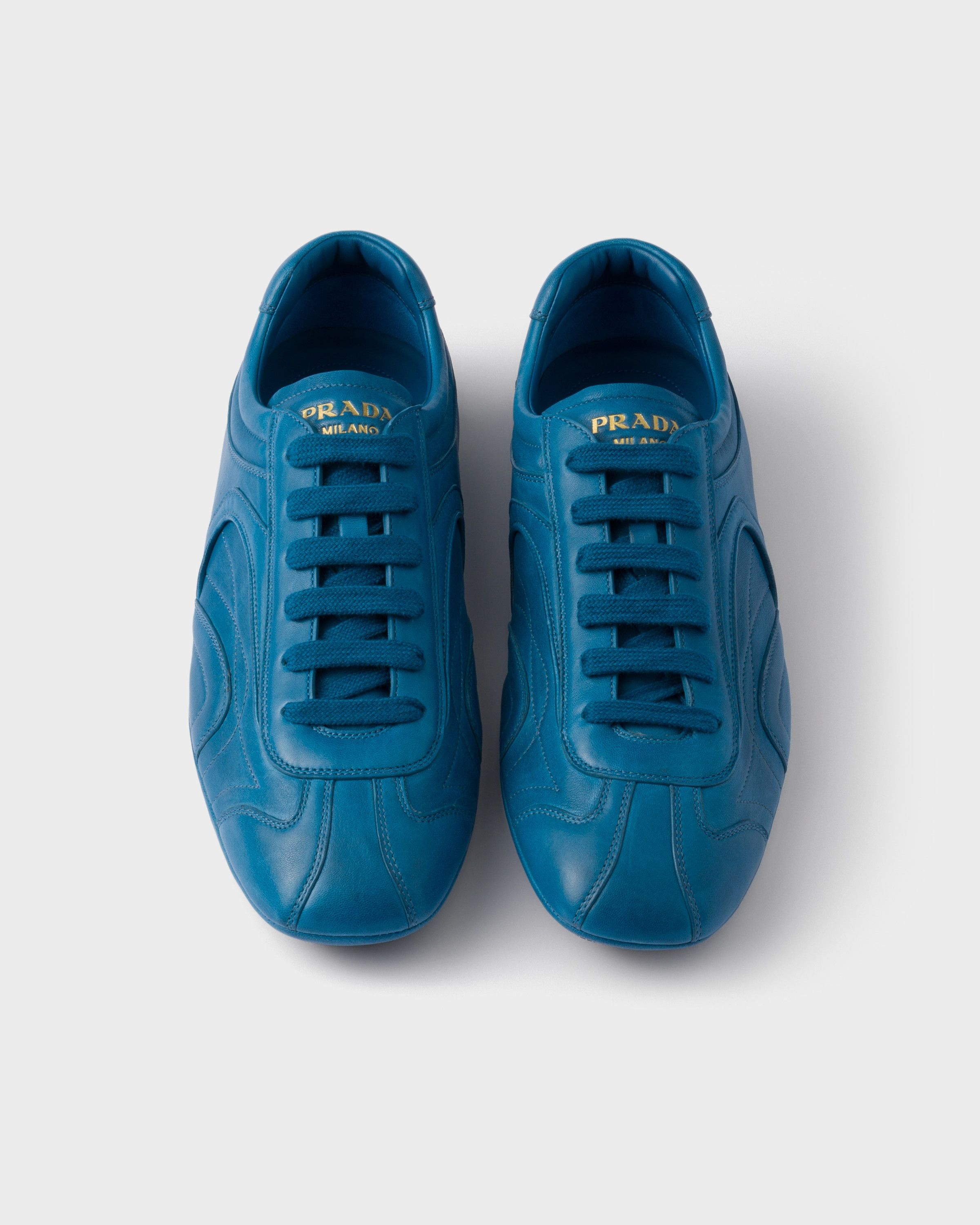 Prada Prada Montecarlo Re-Edition 2005 Antiqued Nappa Leather Sneakers in Blue Size US 6 / EU 39 - 2 Thumbnail