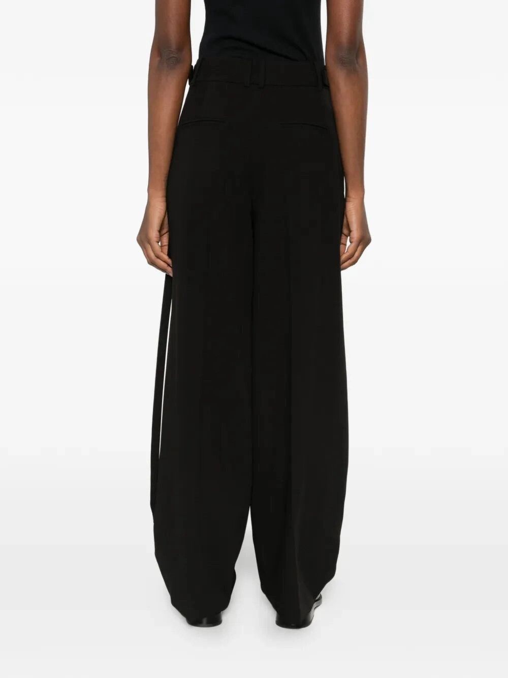 Patrizia Pepe Palazzo Pants with Satin Inserts Size 32" / US 10 / IT 46 - 4 Thumbnail