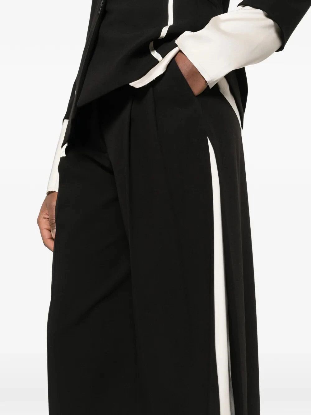 Patrizia Pepe Palazzo Pants with Satin Inserts Size 32" / US 10 / IT 46 - 3 Thumbnail