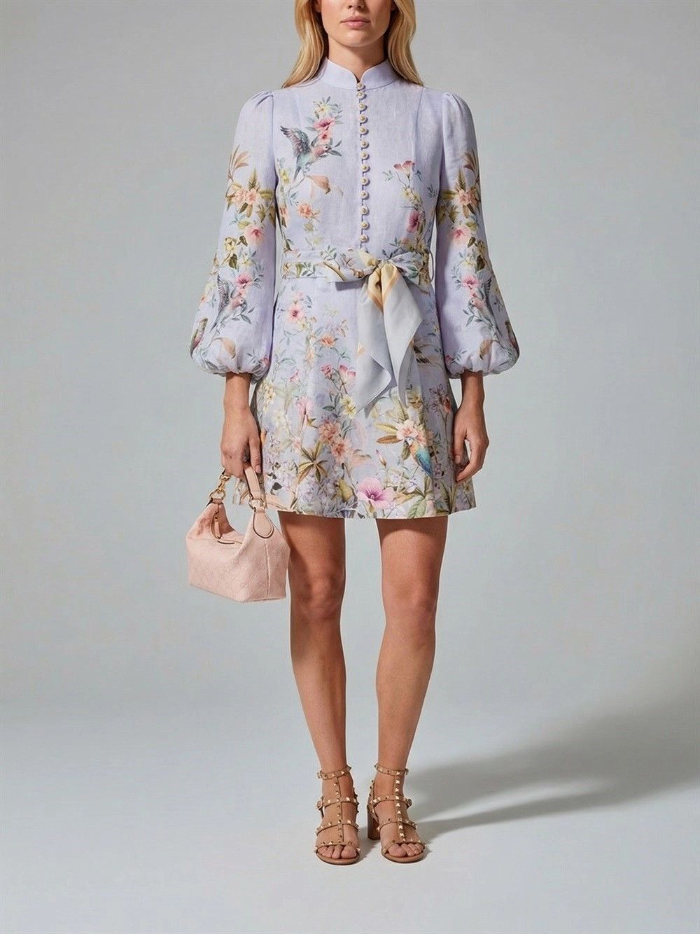 Zimmermann `Rebellion` Button Mini Dress Size M / US 6-8 / IT 42-44 - 3 Thumbnail