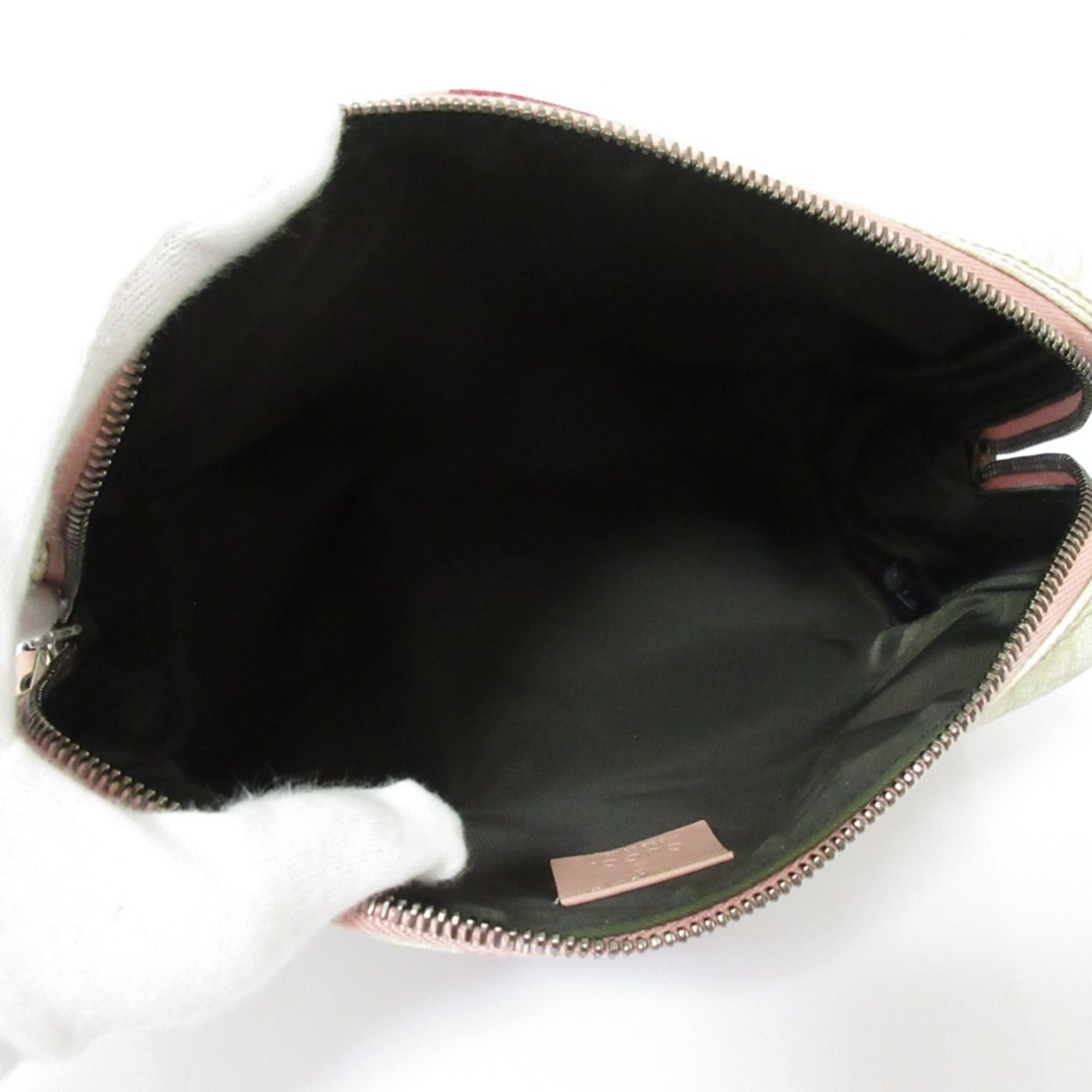 Gucci GUCCI Sherry Line GG Pattern Clutch Bag/Second Bag 189818 White/Pink Women's Size ONE SIZE - 6 Thumbnail