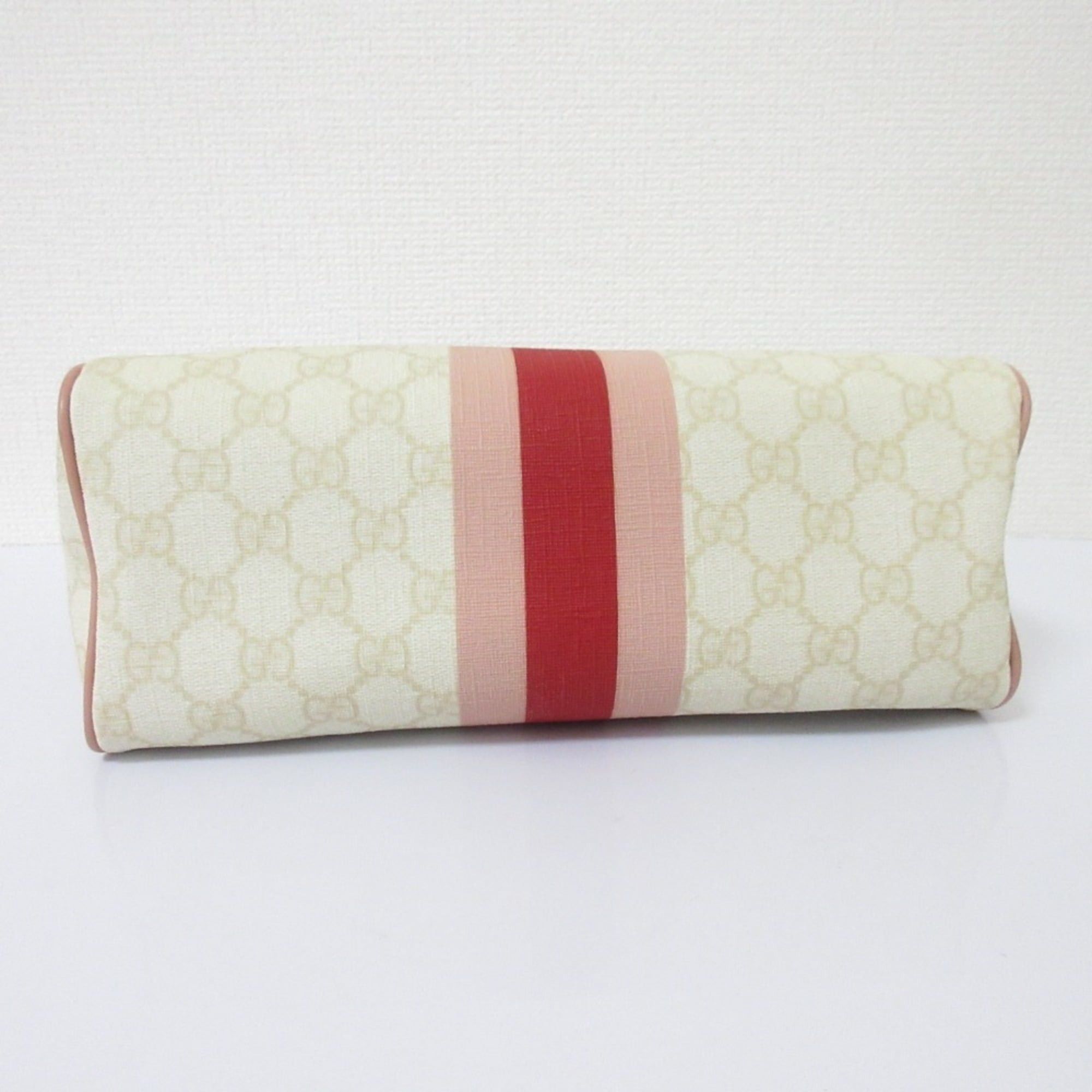 Gucci GUCCI Sherry Line GG Pattern Clutch Bag/Second Bag 189818 White/Pink Women's Size ONE SIZE - 3 Thumbnail