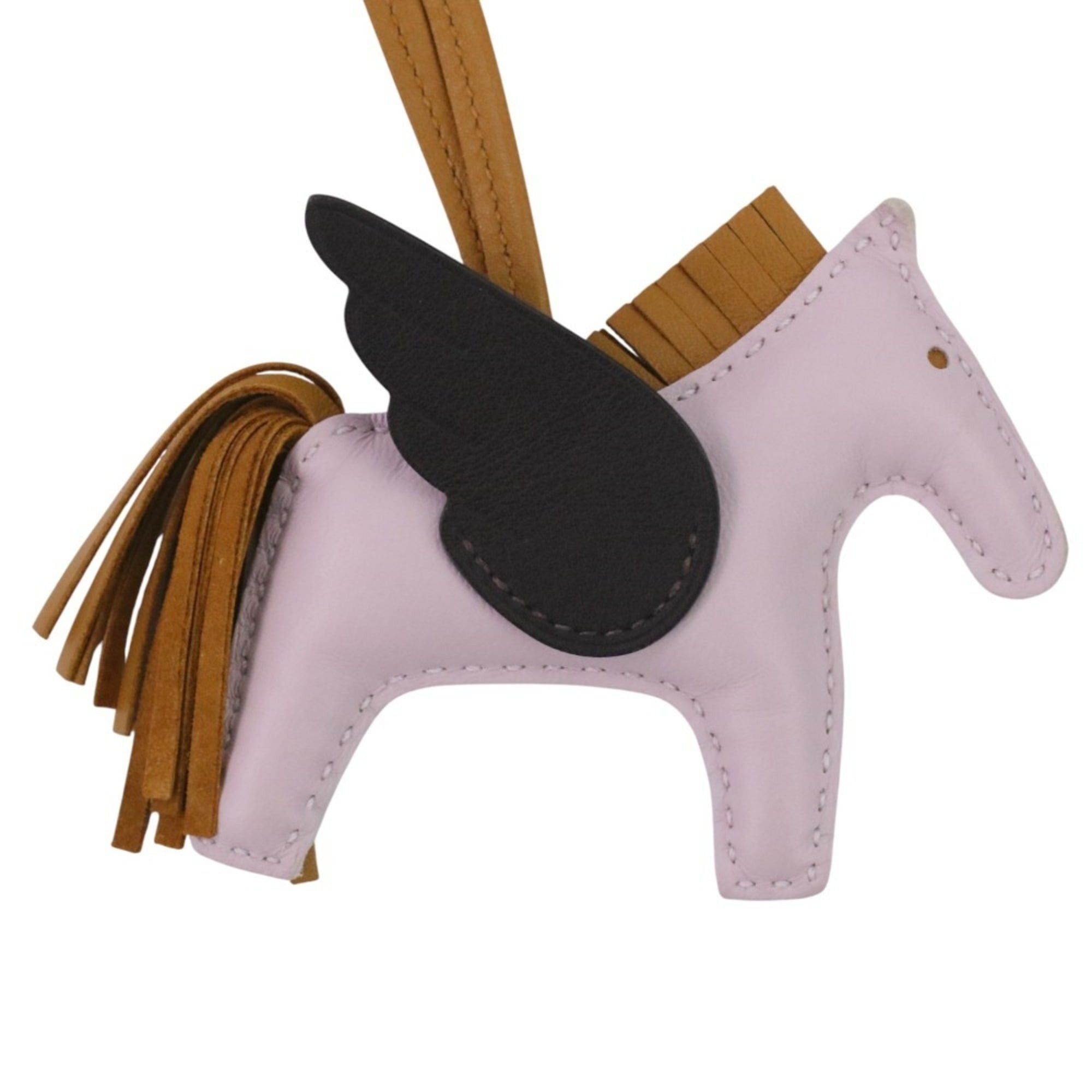 Hermes HERMES Rodeo Pegasus PM Bag Charm in Mauve Pale Sesame Ebene with U Stamp for Women Size ONE SIZE - 3 Thumbnail