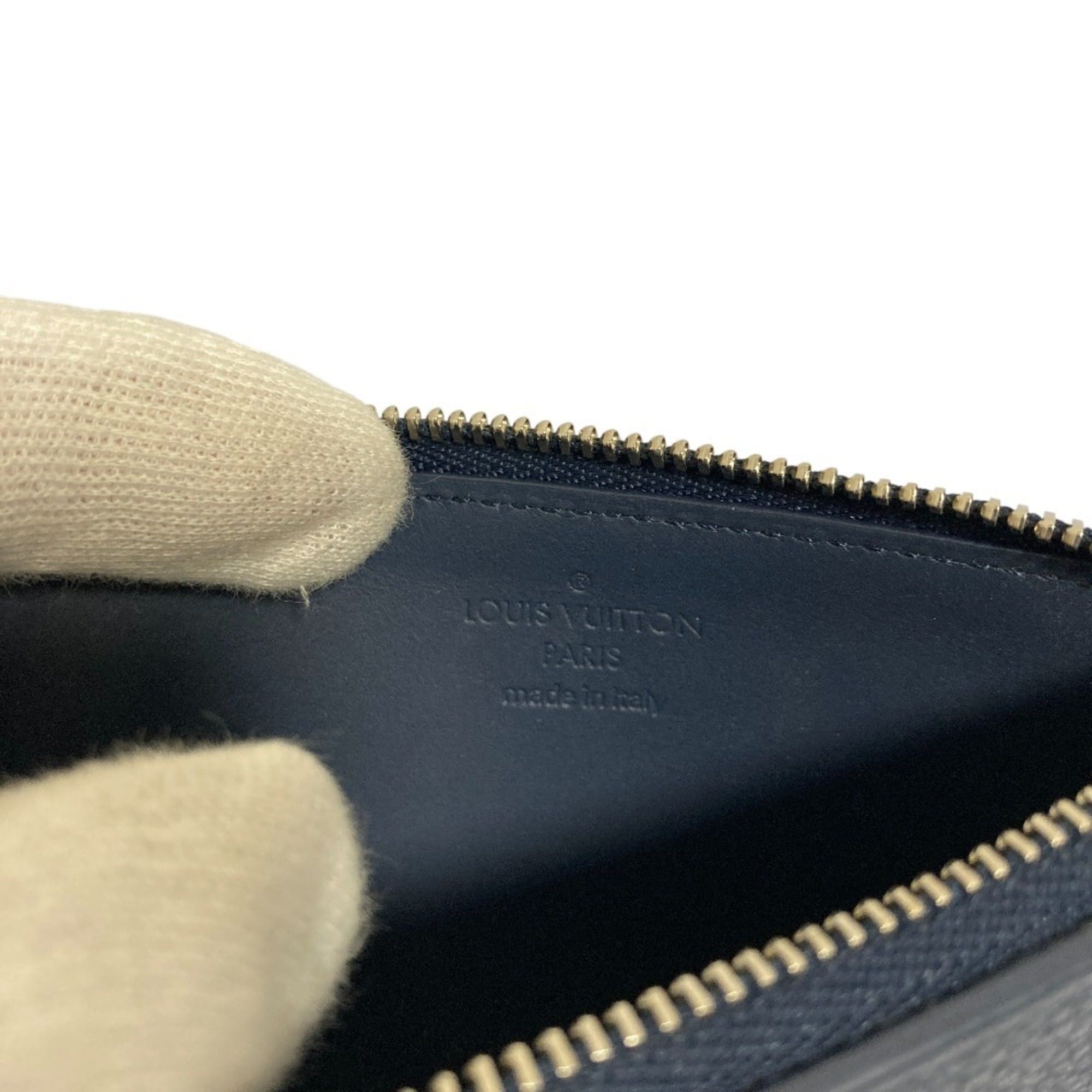 Louis Vuitton LOUIS VUITTON Aerogram Fragment Case Compact Wallet M82068 Navy Men's Women's Size ONE SIZE - 7 Thumbnail