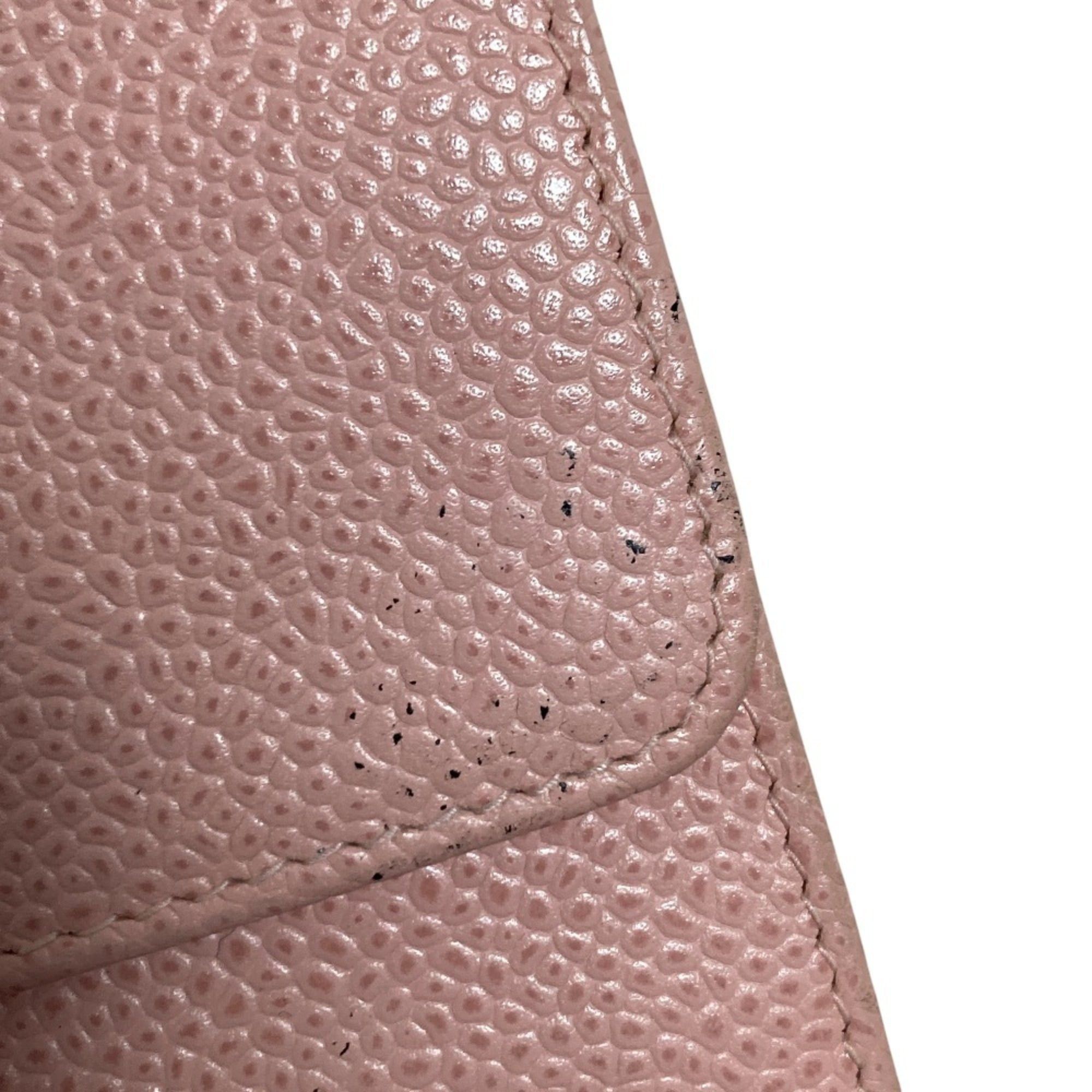 Chanel CHANEL Coco Mark Caviar Leather Tri-fold Wallet Compact Pink Women's Size ONE SIZE - 12 Thumbnail
