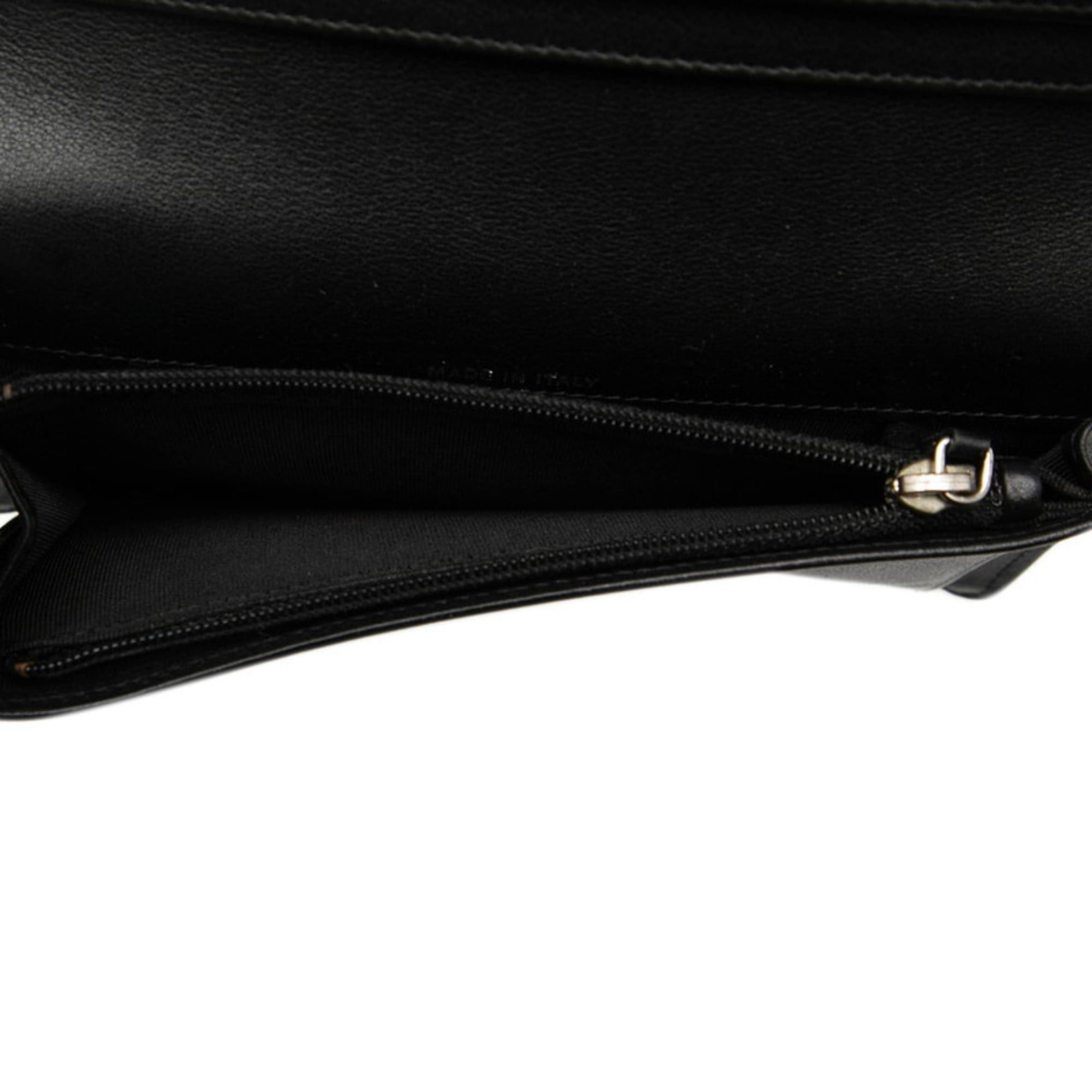 Chanel Chanel V-stitch Coco Mark bifold long wallet in black lambskin for women. Size ONE SIZE - 4 Thumbnail