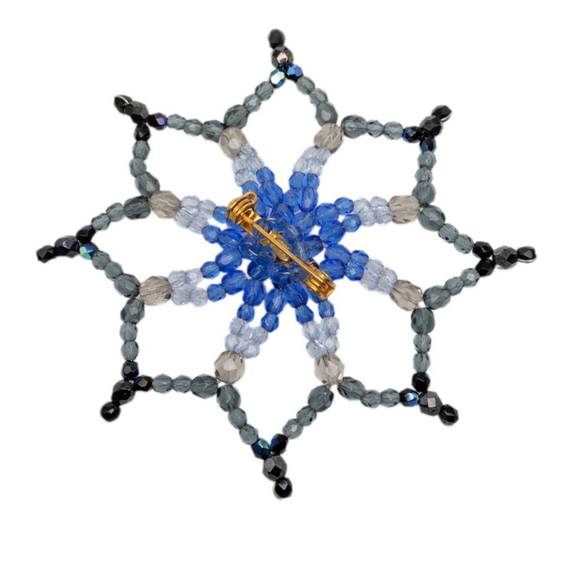 Chanel CHANEL Snowflake Crystal Motif Brooch in Blue and Multicolor Beads for Women Size ONE SIZE - 2 Thumbnail