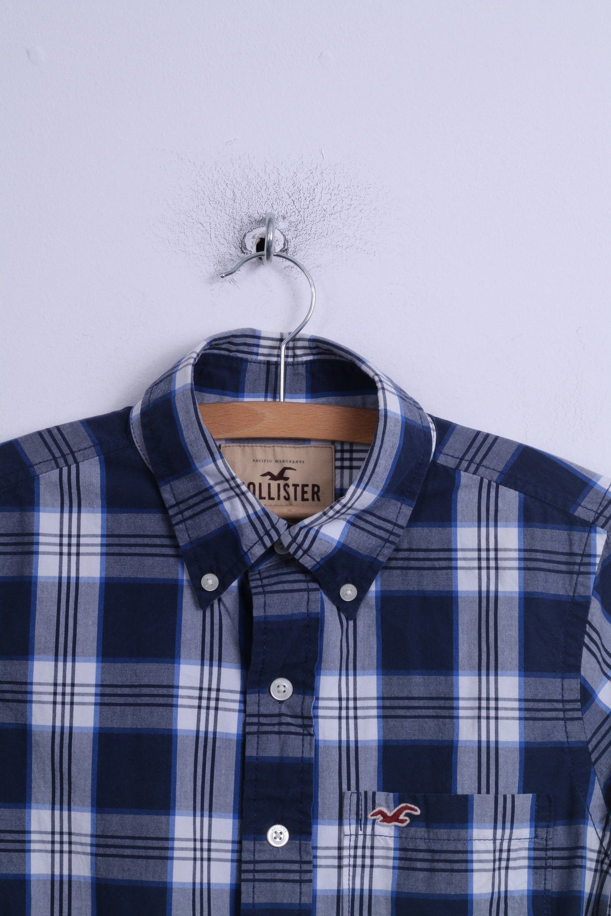 Hollister Hollister Mens S Casual Shirt Check Blue Long Sleeve Cotton Button Down Collar 3104 Grailed