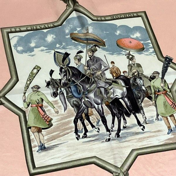 Hermes Hermes Hermès Les Chevaux des Moghols Carré90 Silk Scarf Textile Scarf DUTY FREE for USA Size ONE SIZE - 8 Thumbnail