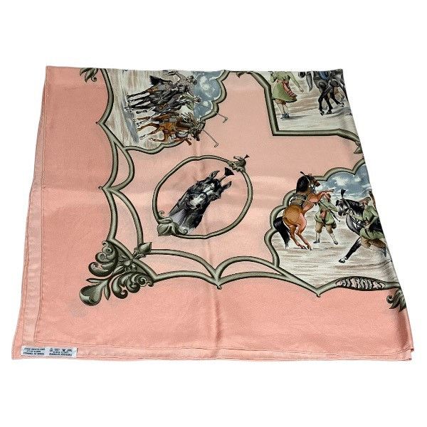 Hermes Hermes Hermès Les Chevaux des Moghols Carré90 Silk Scarf Textile Scarf DUTY FREE for USA Size ONE SIZE - 9 Thumbnail
