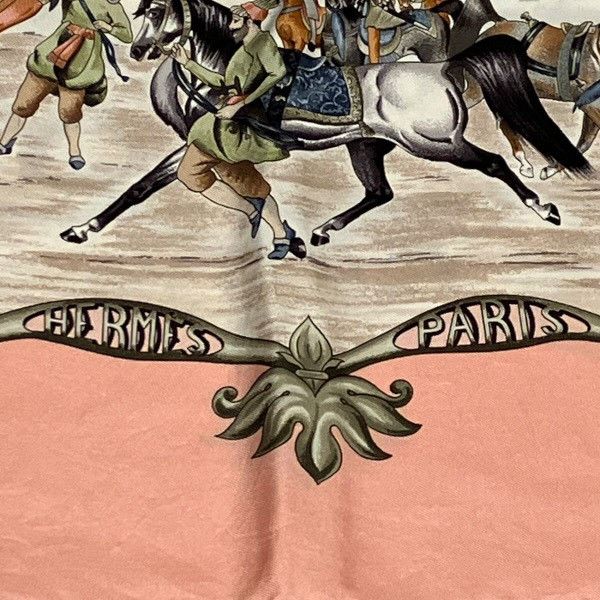 Hermes Hermes Hermès Les Chevaux des Moghols Carré90 Silk Scarf Textile Scarf DUTY FREE for USA Size ONE SIZE - 4 Thumbnail