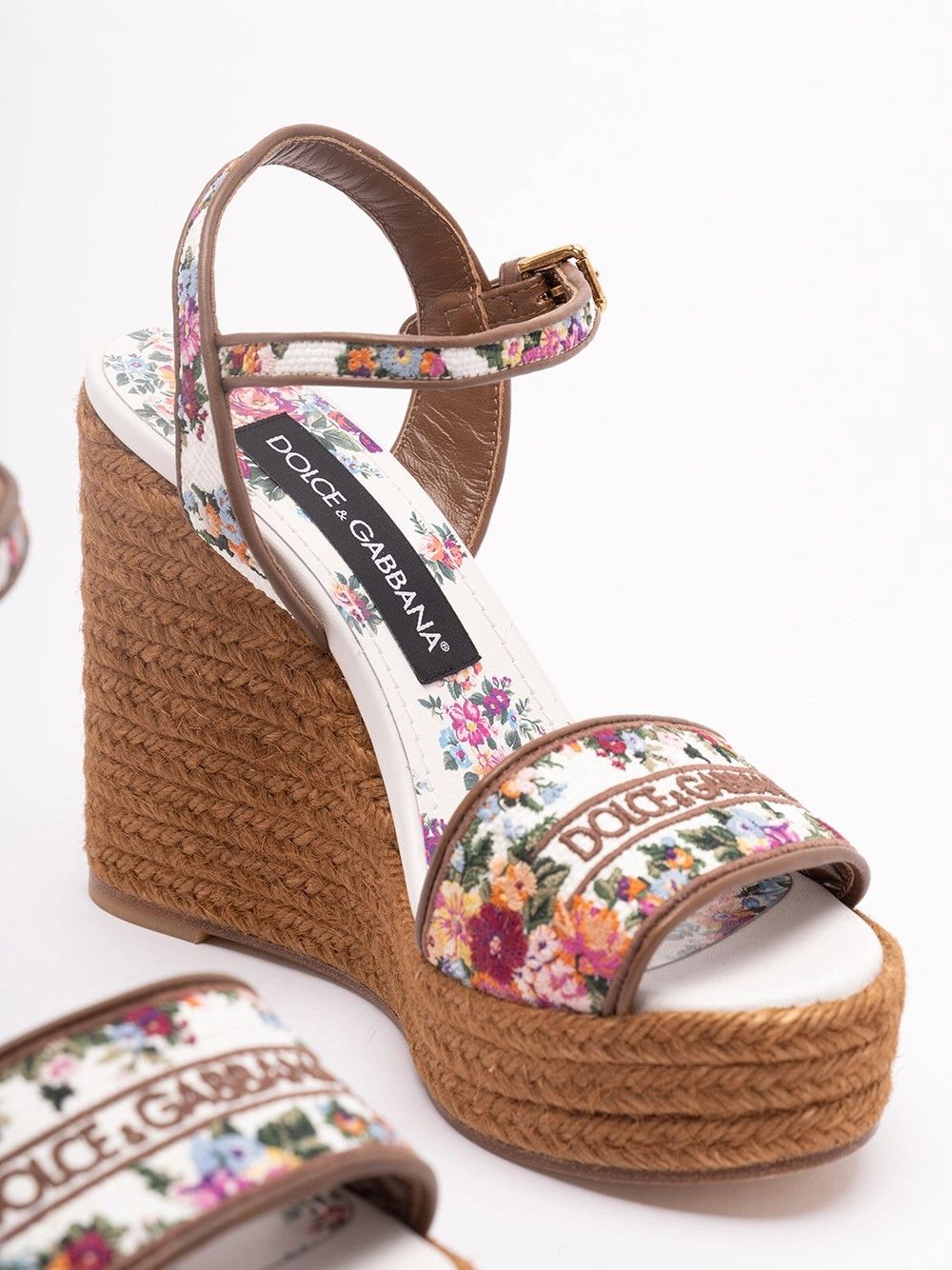 Dolce & Gabbana Wedge Sandals with Majolica Embroidery Size US 10 / IT 40 - 5 Thumbnail