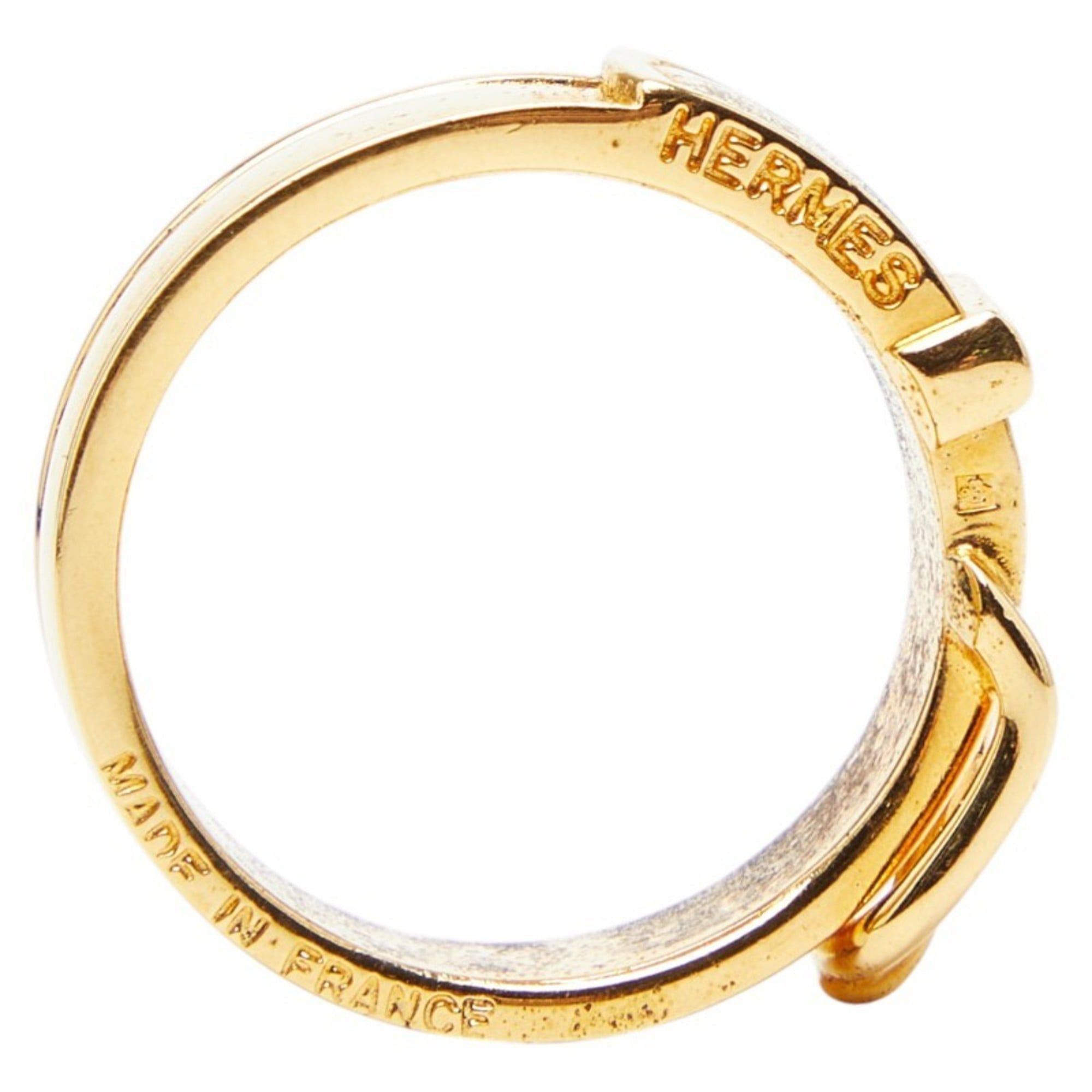Hermes Hermès Santur Belt Motif Scarf/Muffler Ring Gold Plated Women's HERMES Size ONE SIZE - 5 Thumbnail