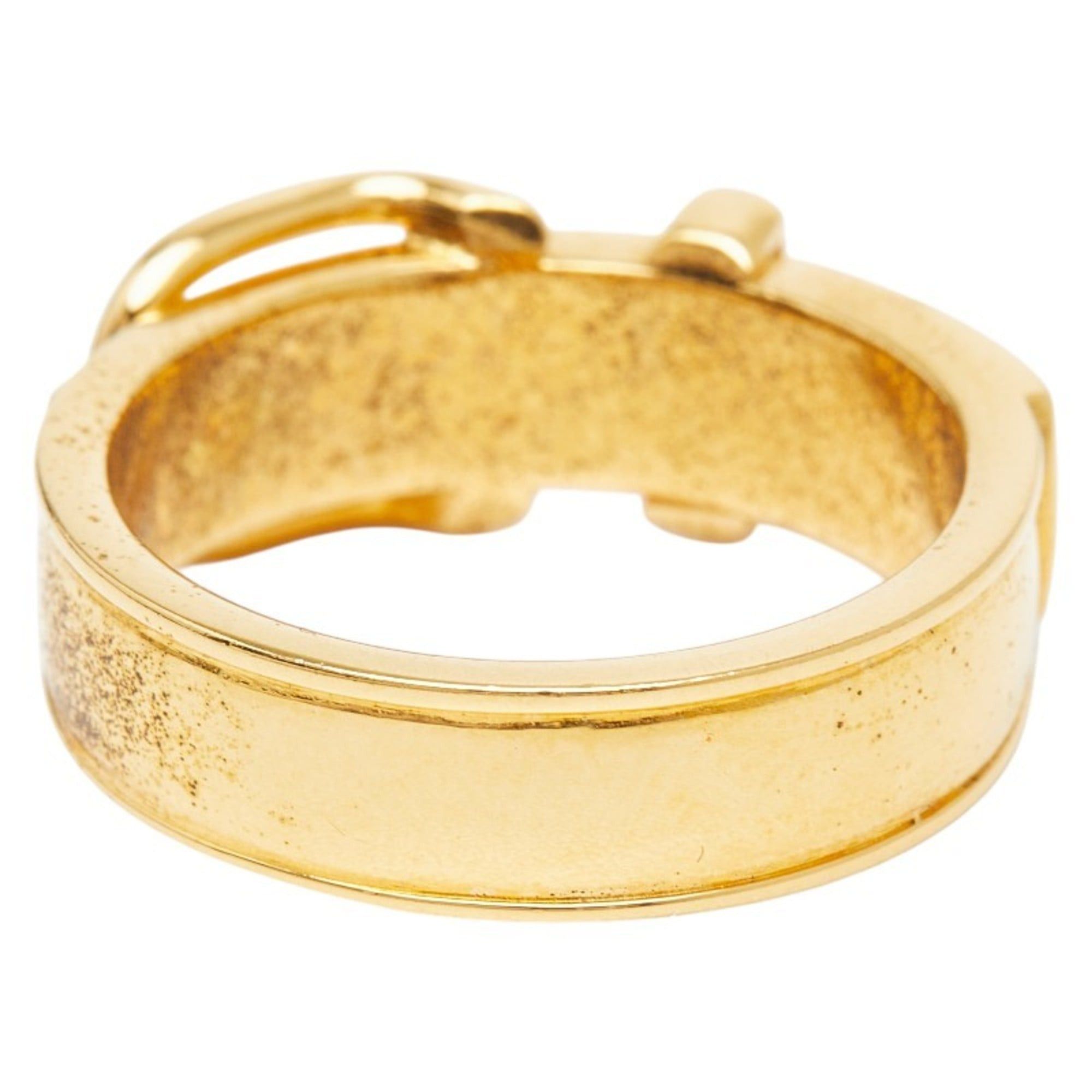 Hermes Hermès Santur Belt Motif Scarf/Muffler Ring Gold Plated Women's HERMES Size ONE SIZE - 4 Thumbnail