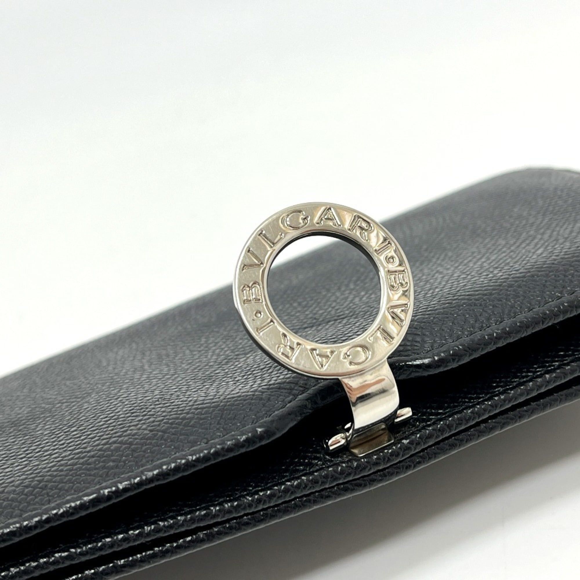 Bvlgari BVLGARI 33745 Logo Clip Bifold Wallet, Long Leather, Women's, Black Size ONE SIZE - 5 Thumbnail