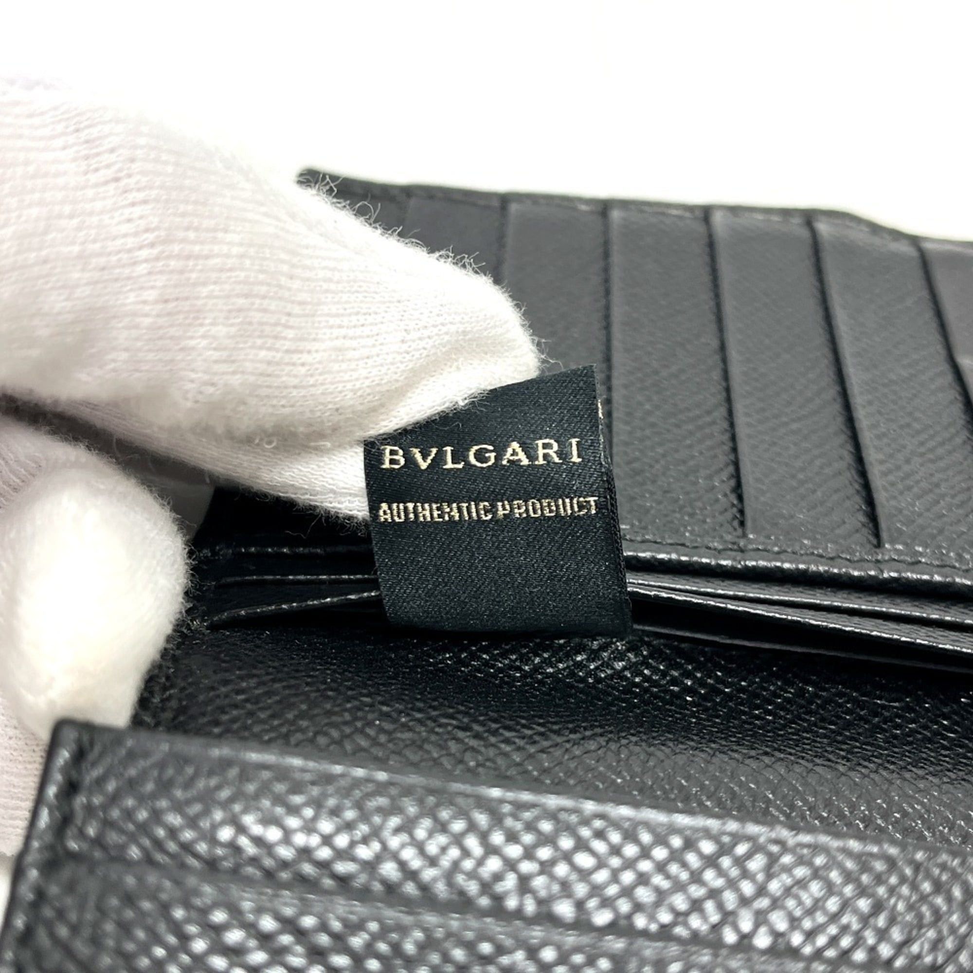 Bvlgari BVLGARI 33745 Logo Clip Bifold Wallet, Long Leather, Women's, Black Size ONE SIZE - 12 Thumbnail